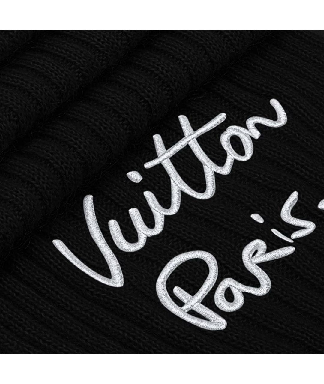 LOUIS VUITTON Черный шерстяной шарф, фото 3