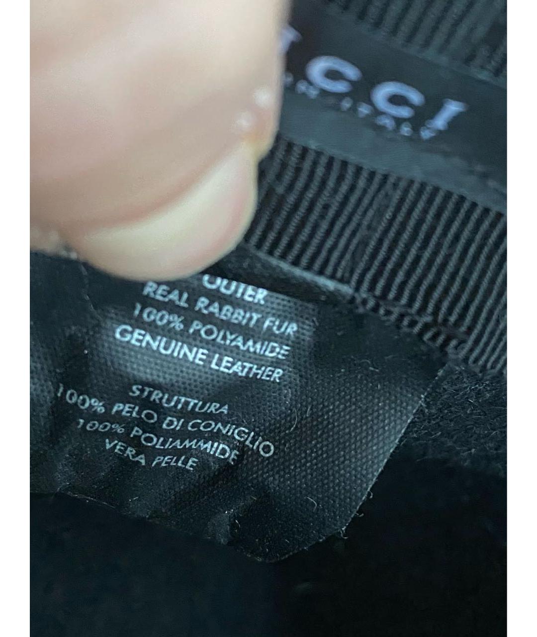 GUCCI Черная шерстяная шляпа, фото 6