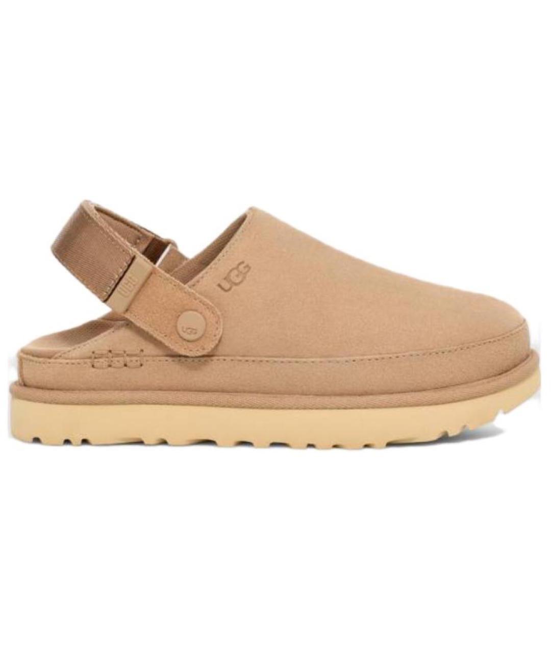 UGG AUSTRALIA Бежевые нубуковые мюли, фото 1