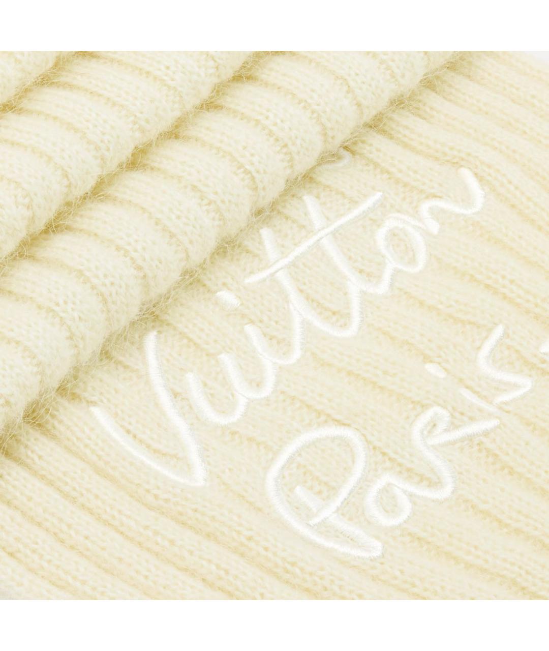 LOUIS VUITTON Бежевый шерстяной шарф, фото 3