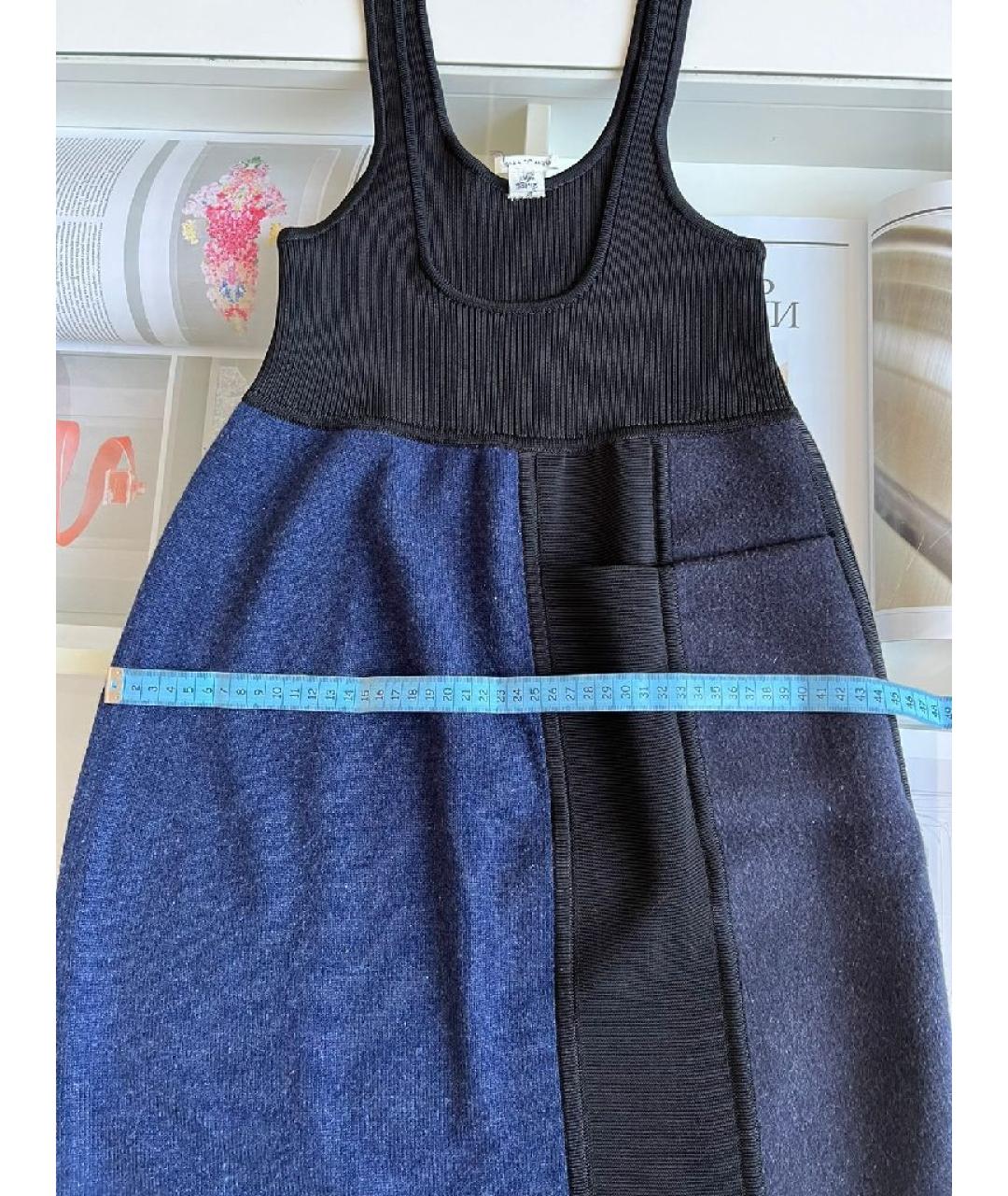 HERMES Темно-синий кашемировый сарафан, фото 6