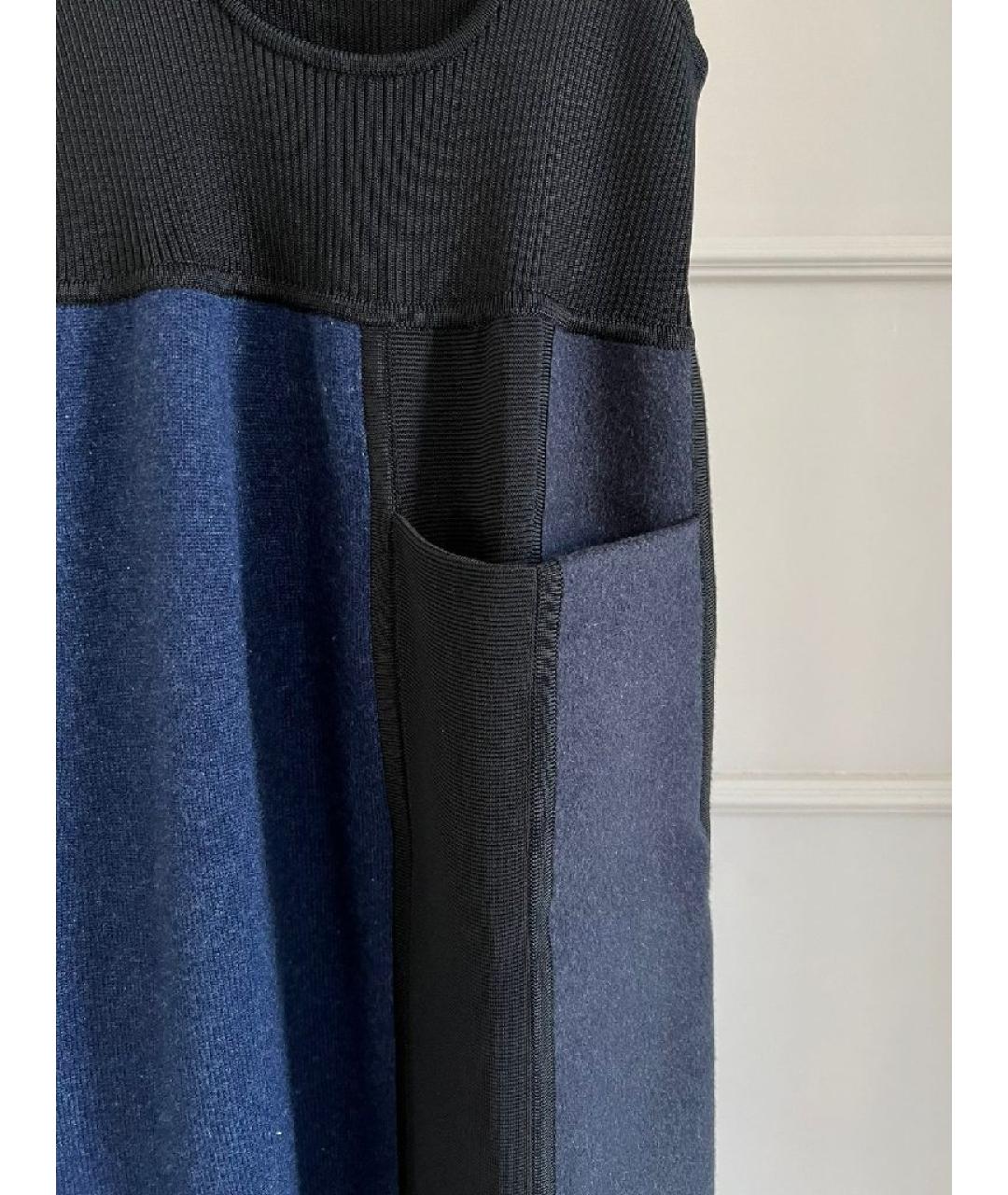 HERMES Темно-синий кашемировый сарафан, фото 8