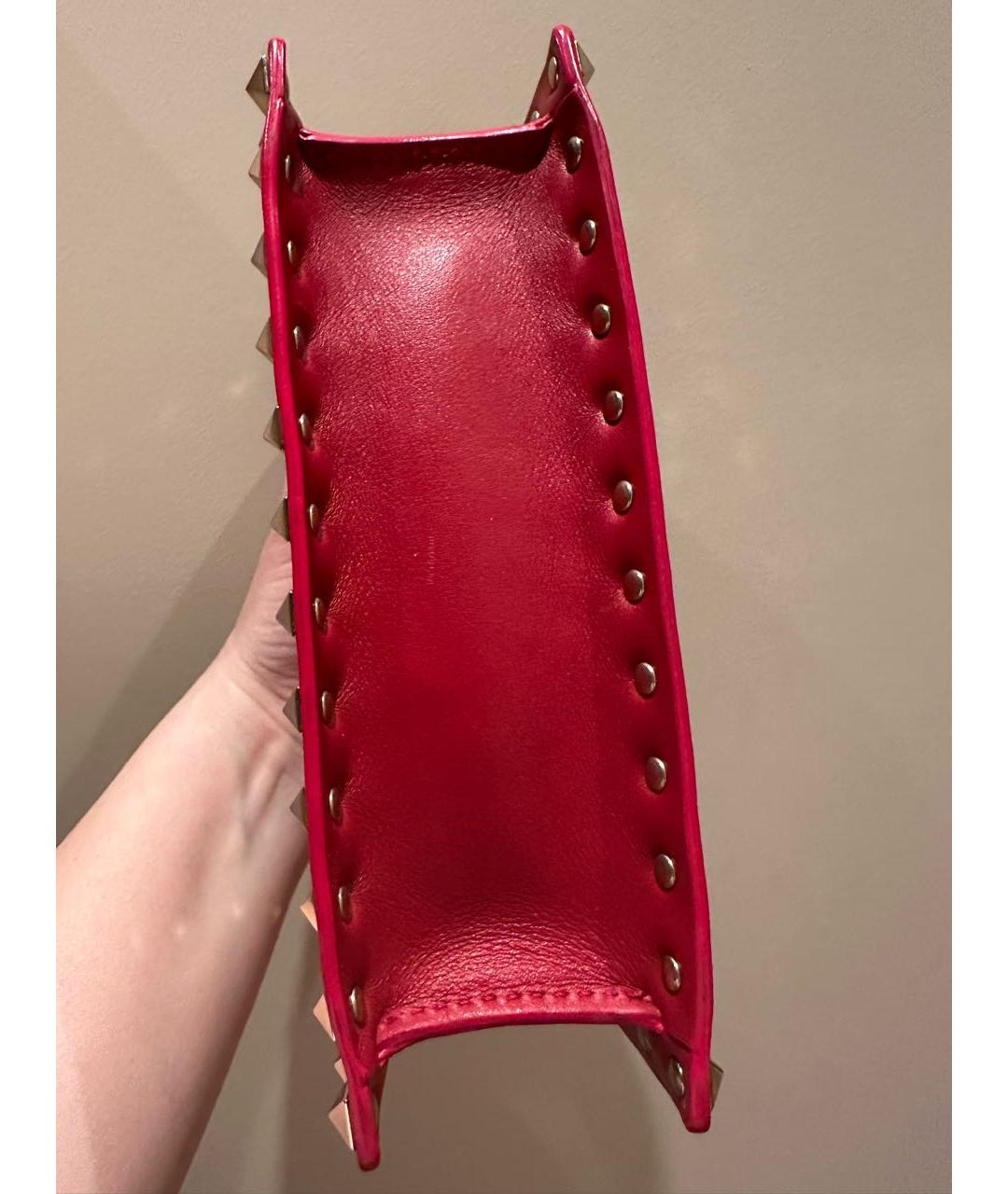 VALENTINO Бордовая кожаная сумка через плечо, фото 4