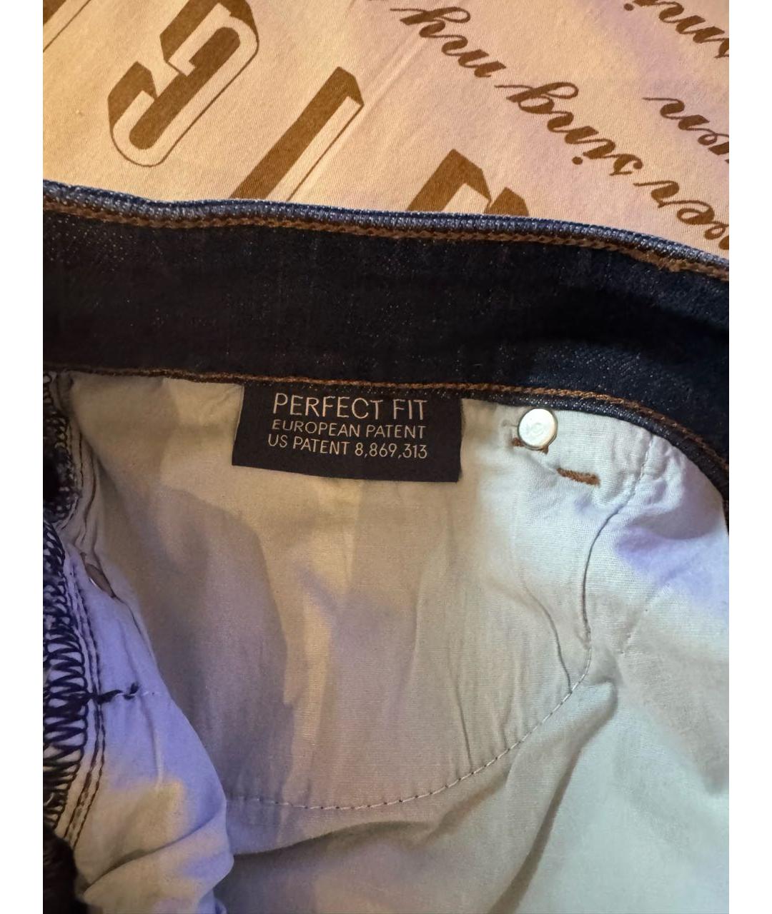 SPORTMAX Синие хлопко-эластановые прямые джинсы, фото 8