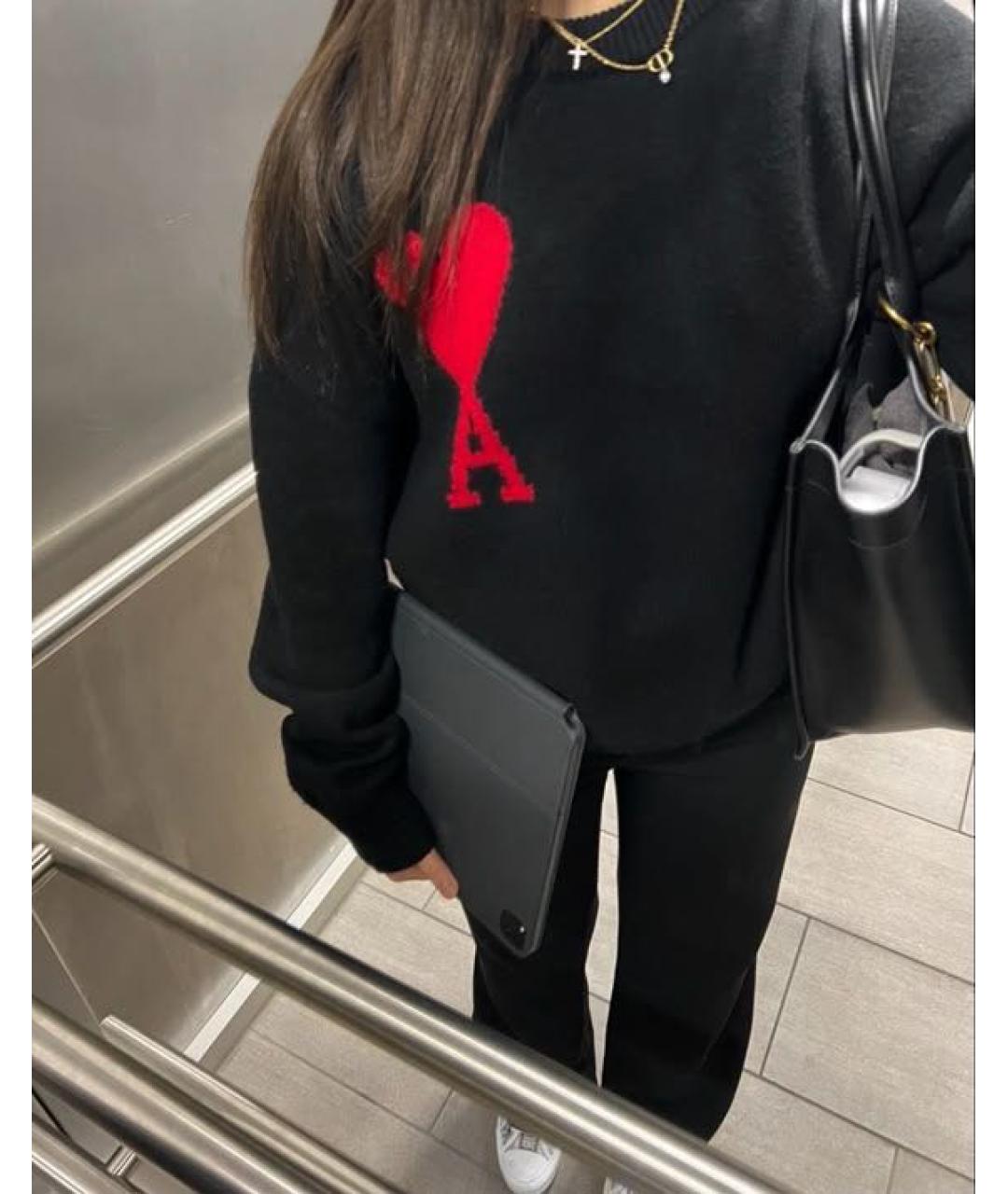 Ami Paris Черный шерстяной джемпер / свитер, фото 4