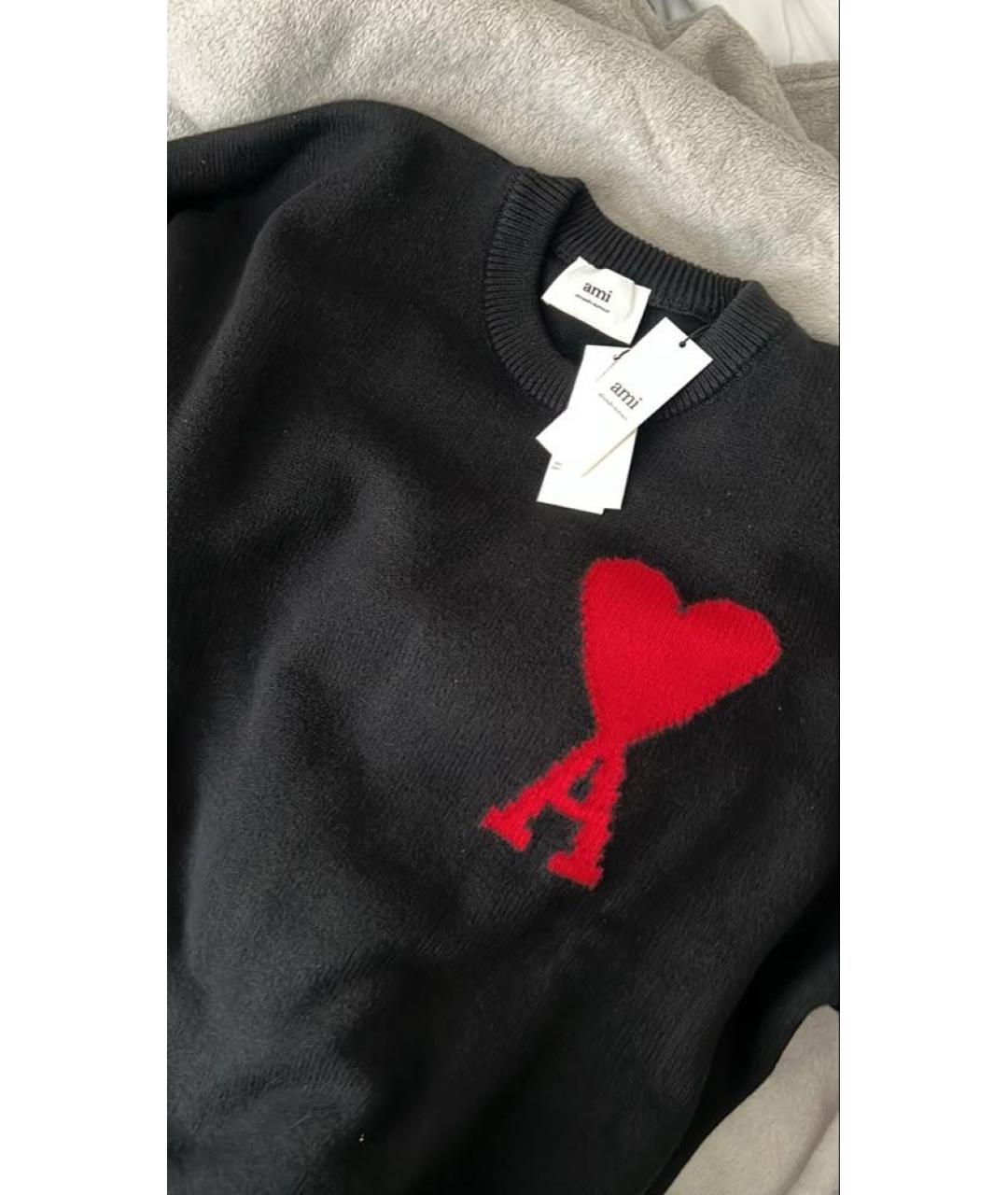 Ami Paris Черный шерстяной джемпер / свитер, фото 2
