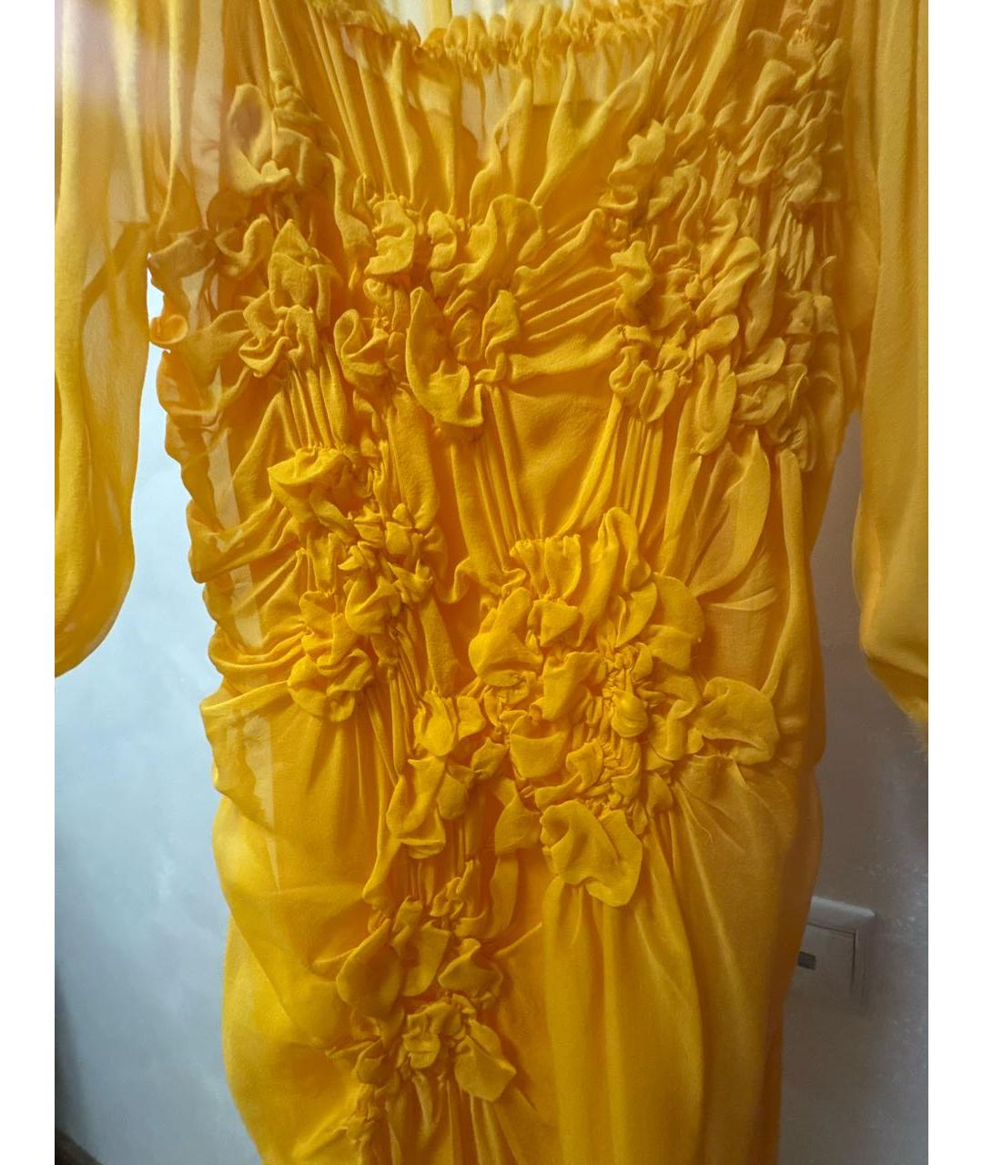 ALBERTA FERRETTI Оранжевое шелковое вечернее платье, фото 4