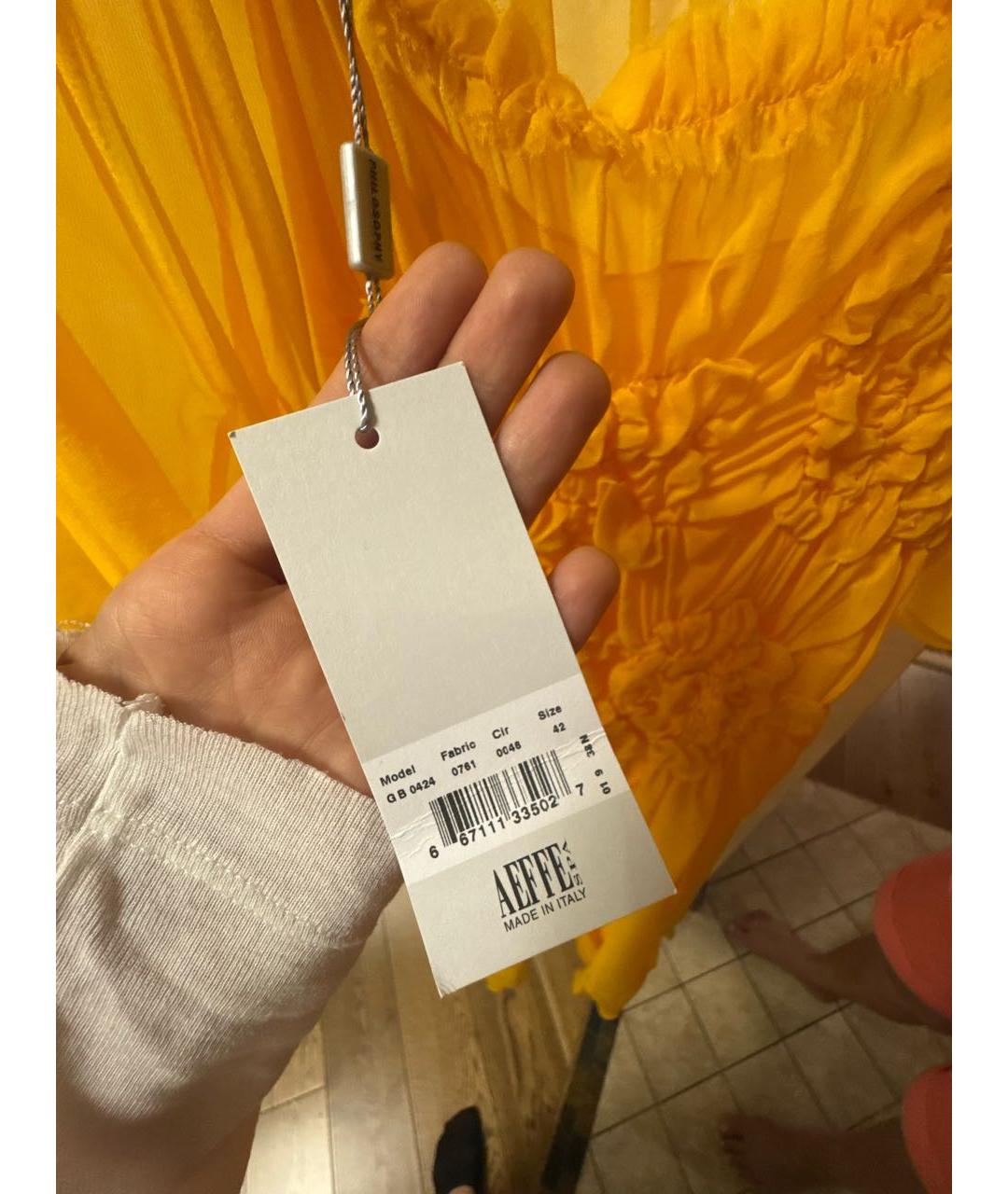 ALBERTA FERRETTI Оранжевое шелковое вечернее платье, фото 7