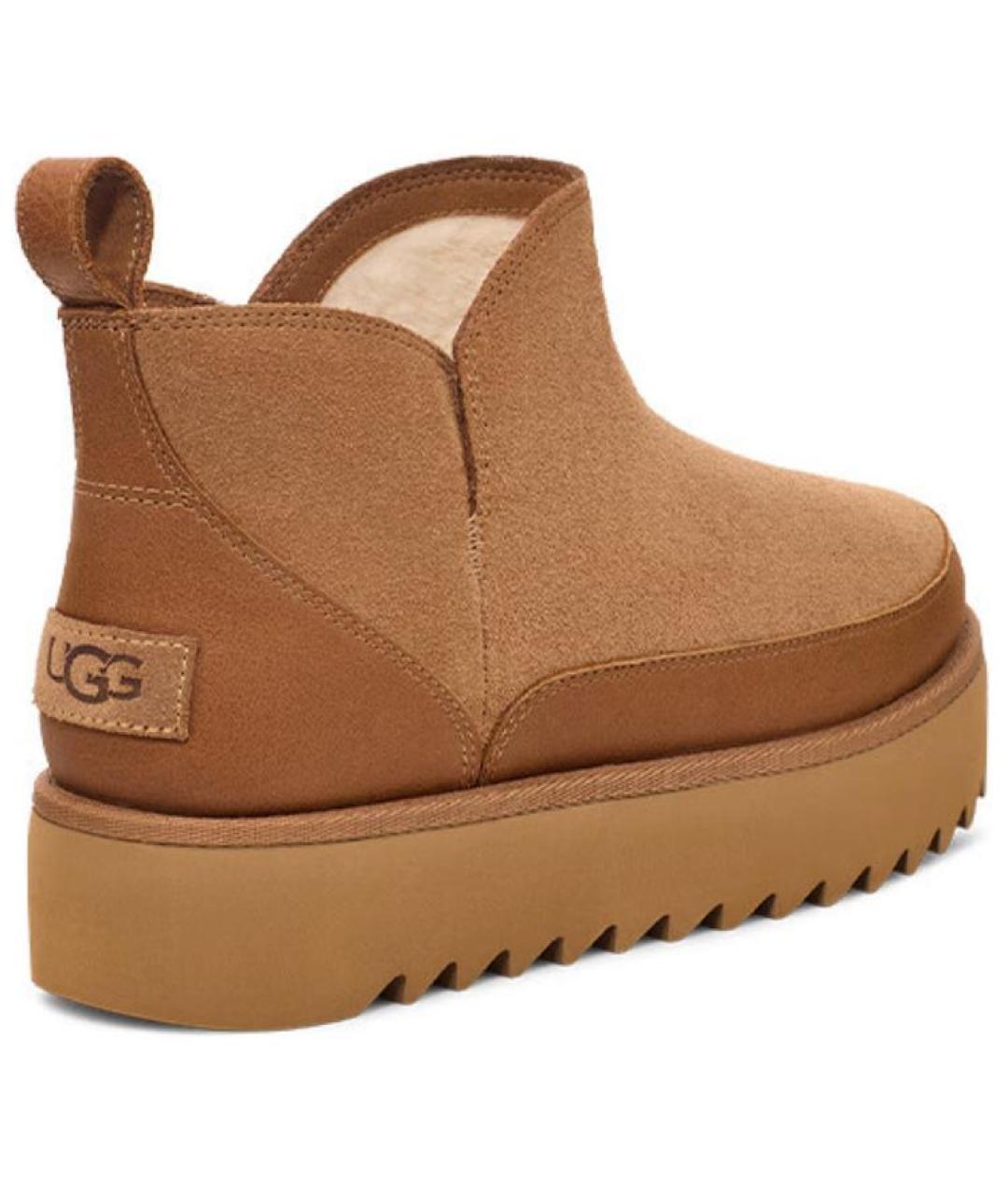 UGG AUSTRALIA Коричневые кожаные ботинки, фото 4