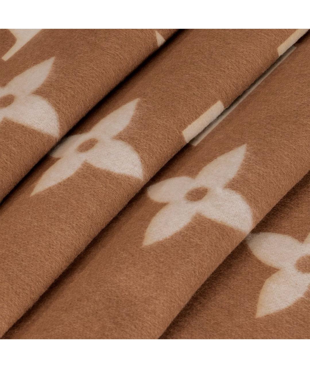 LOUIS VUITTON Коричневый кашемировый шарф, фото 3