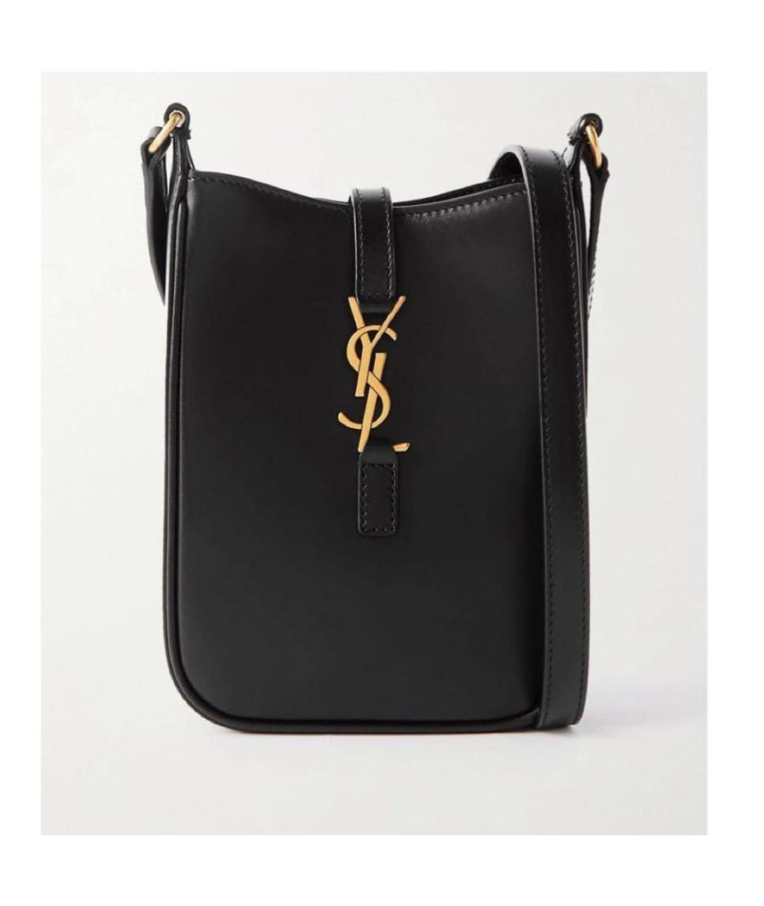 SAINT LAURENT Черная кожаная сумка через плечо, фото 4