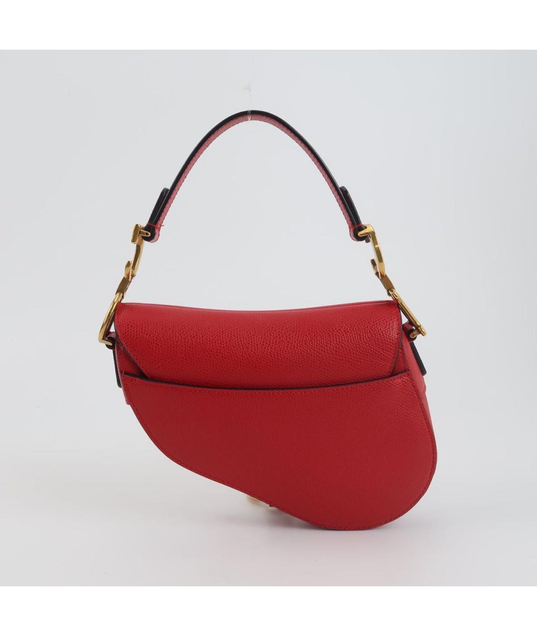 CHRISTIAN DIOR Красная кожаная сумка с короткими ручками, фото 4