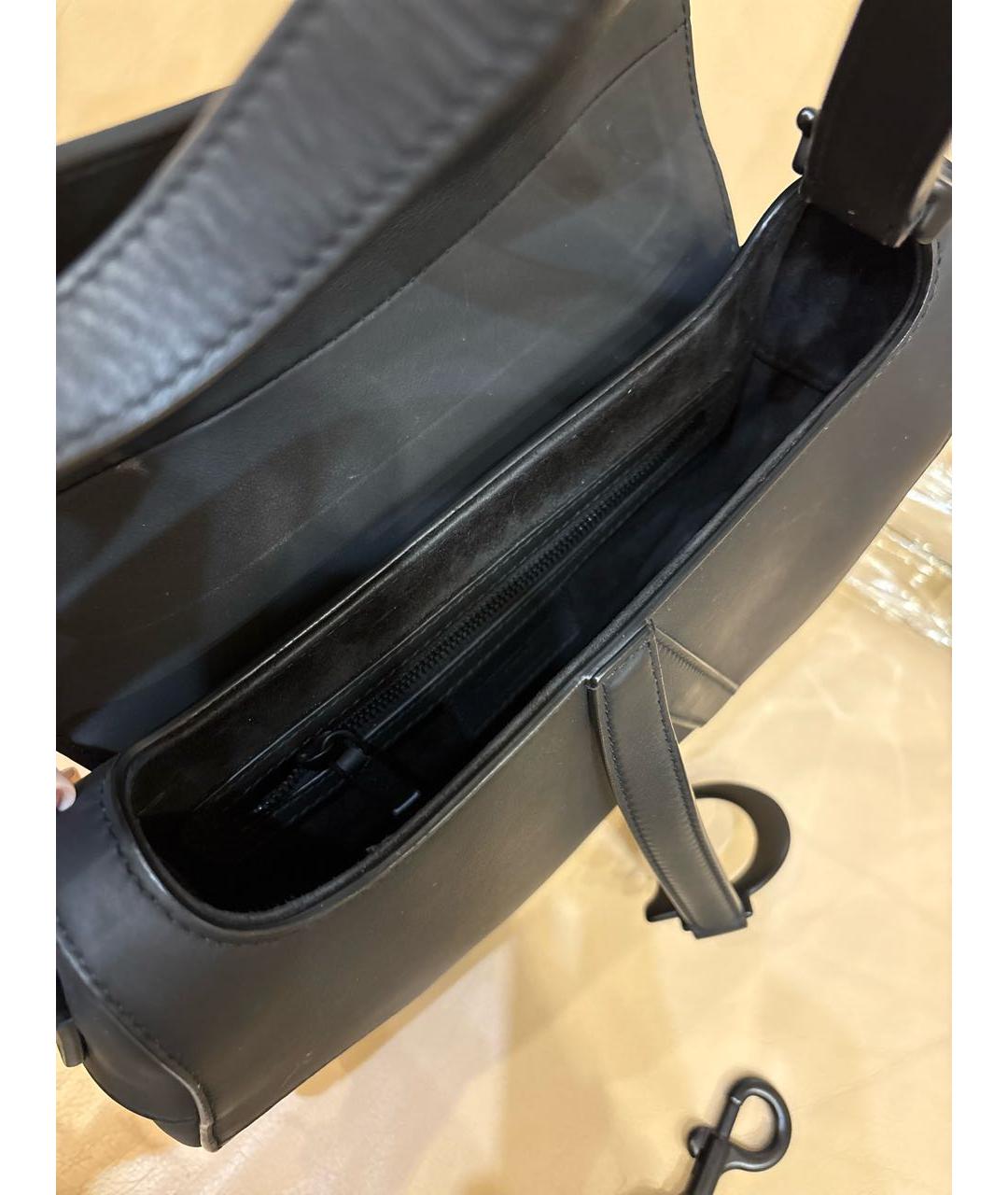 CHRISTIAN DIOR Черная кожаная сумка с короткими ручками, фото 4