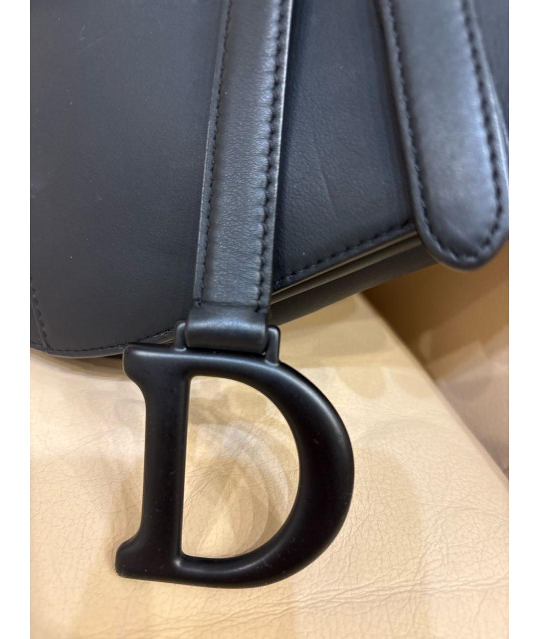 CHRISTIAN DIOR Черная кожаная сумка с короткими ручками, фото 7