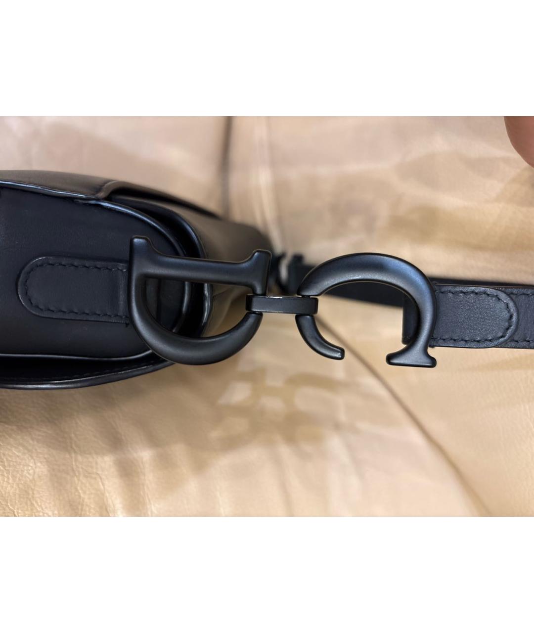 CHRISTIAN DIOR Черная кожаная сумка с короткими ручками, фото 5