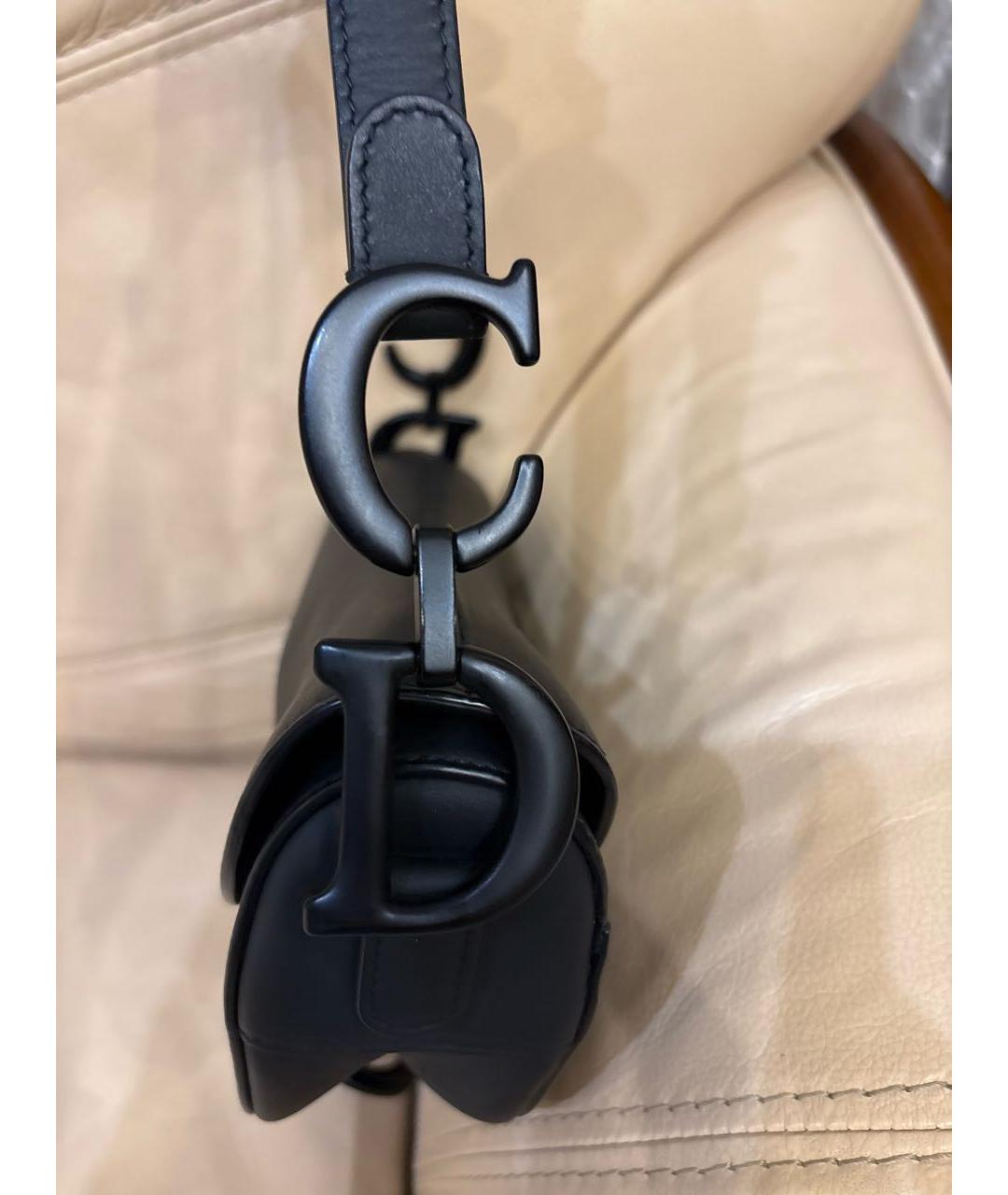 CHRISTIAN DIOR Черная кожаная сумка с короткими ручками, фото 6