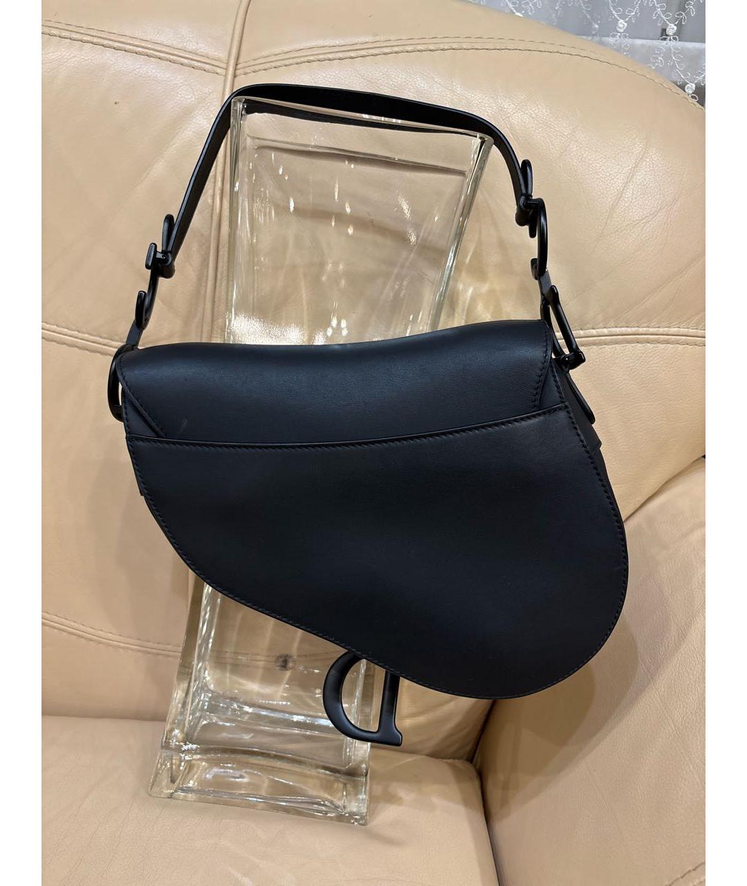 CHRISTIAN DIOR Черная кожаная сумка с короткими ручками, фото 3