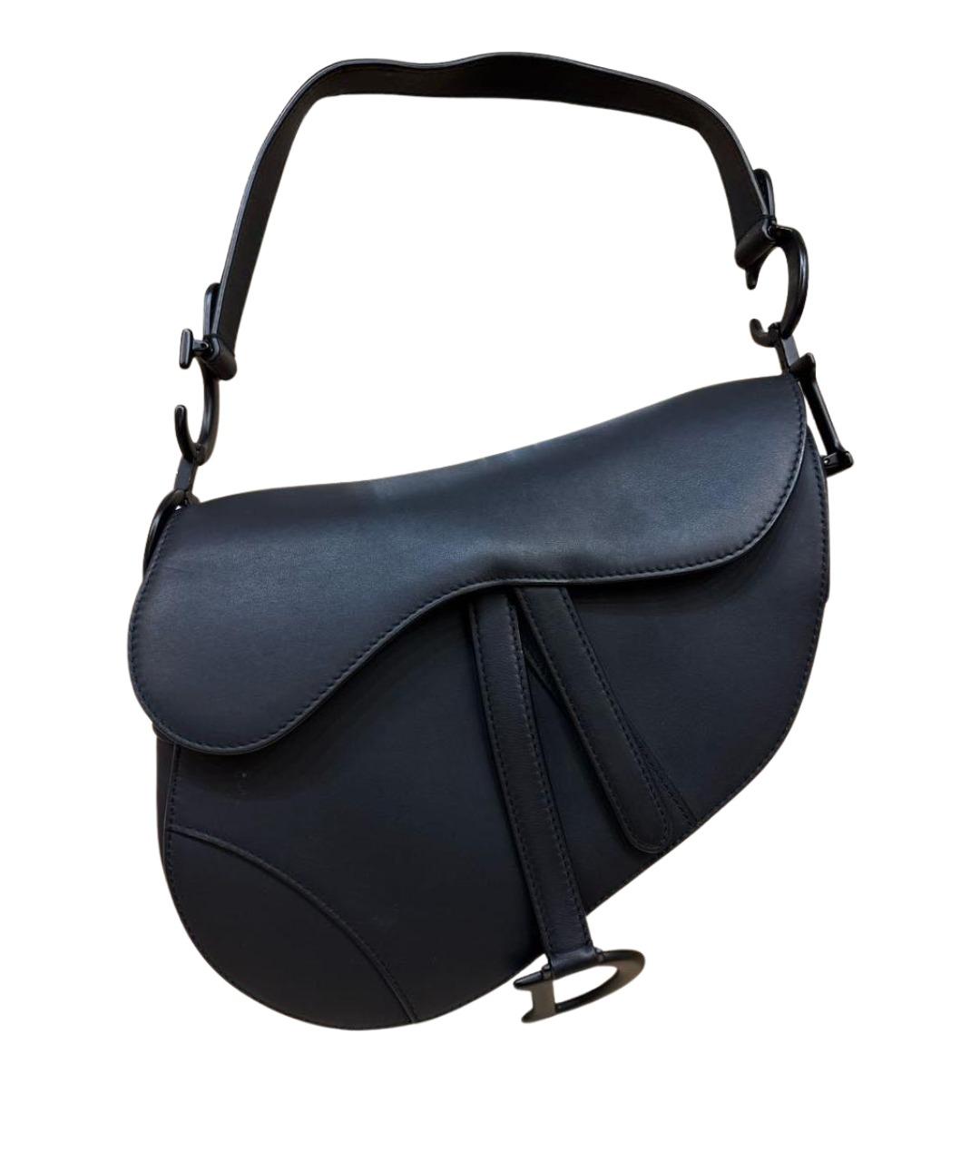 CHRISTIAN DIOR Черная кожаная сумка с короткими ручками, фото 1