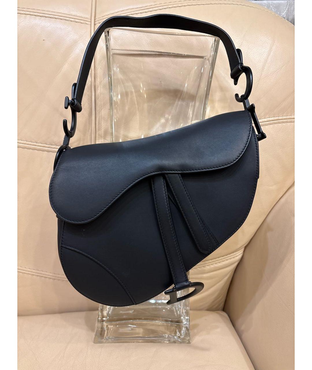 CHRISTIAN DIOR Черная кожаная сумка с короткими ручками, фото 9