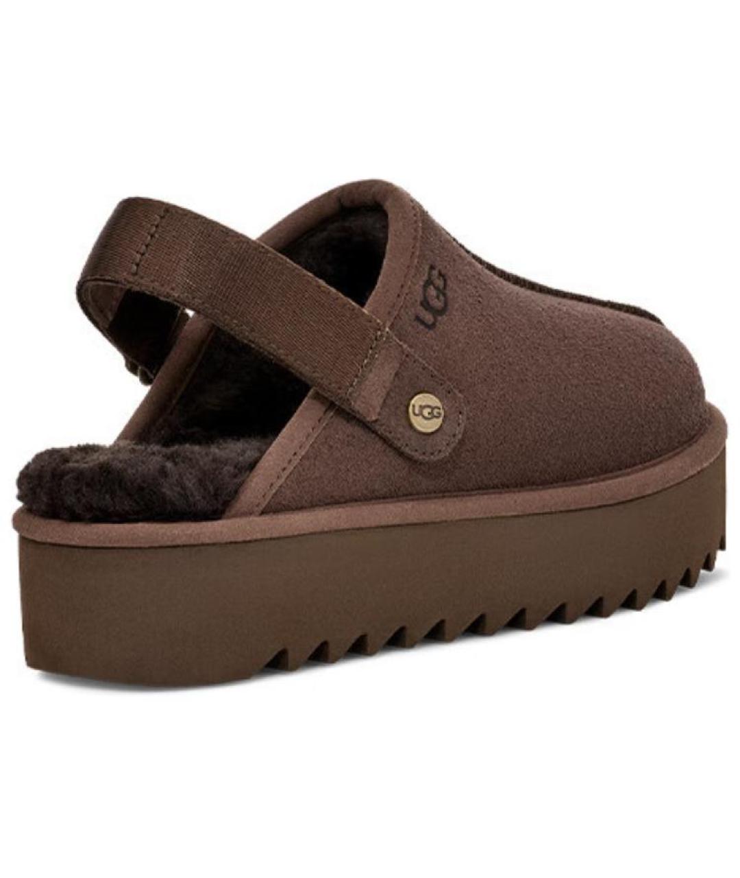 UGG AUSTRALIA Коричневые нубуковые мюли, фото 3
