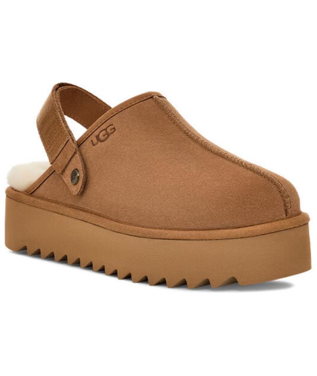 UGG AUSTRALIA Коричневые нубуковые мюли, фото 2