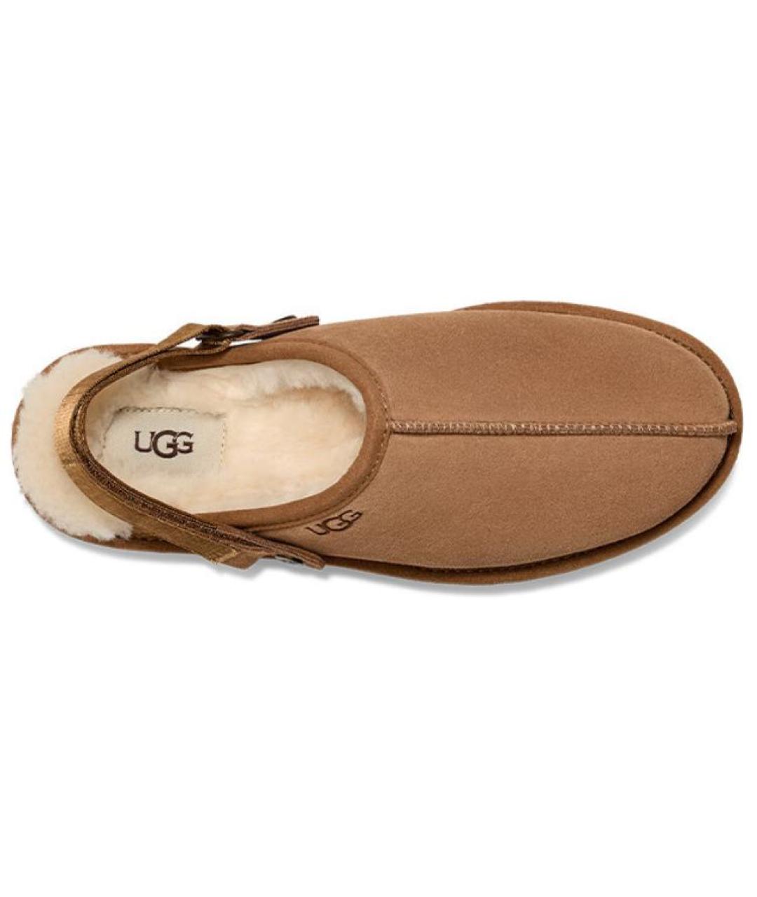 UGG AUSTRALIA Коричневые нубуковые мюли, фото 4