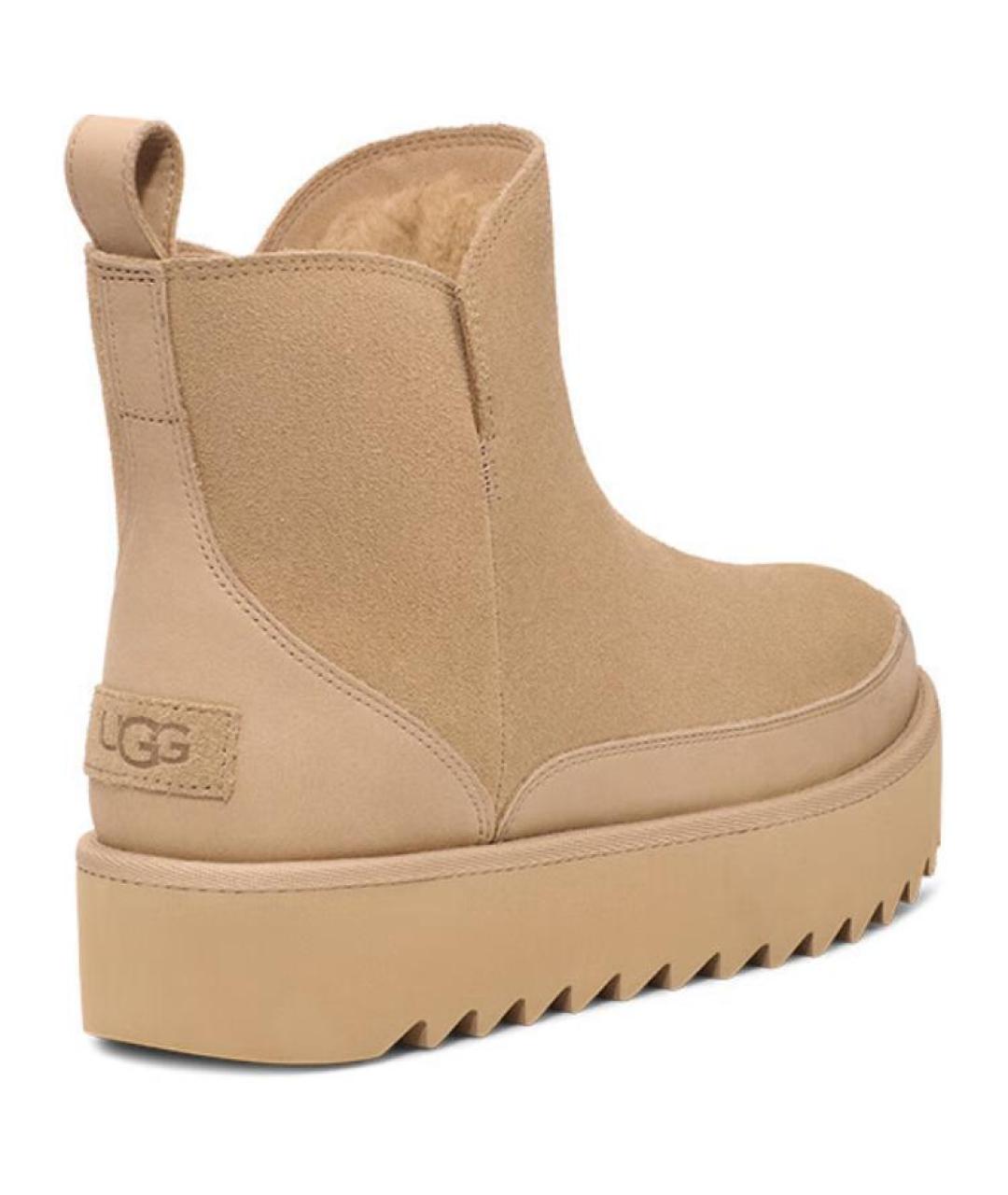 UGG AUSTRALIA Бежевые замшевые ботинки, фото 4