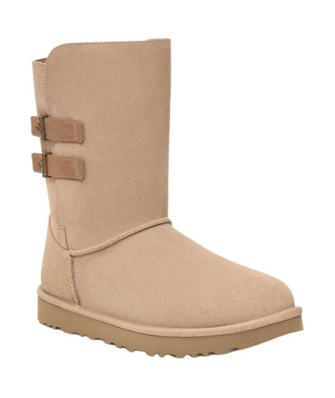 UGG AUSTRALIA Бежевые кожаные ботинки, фото 4