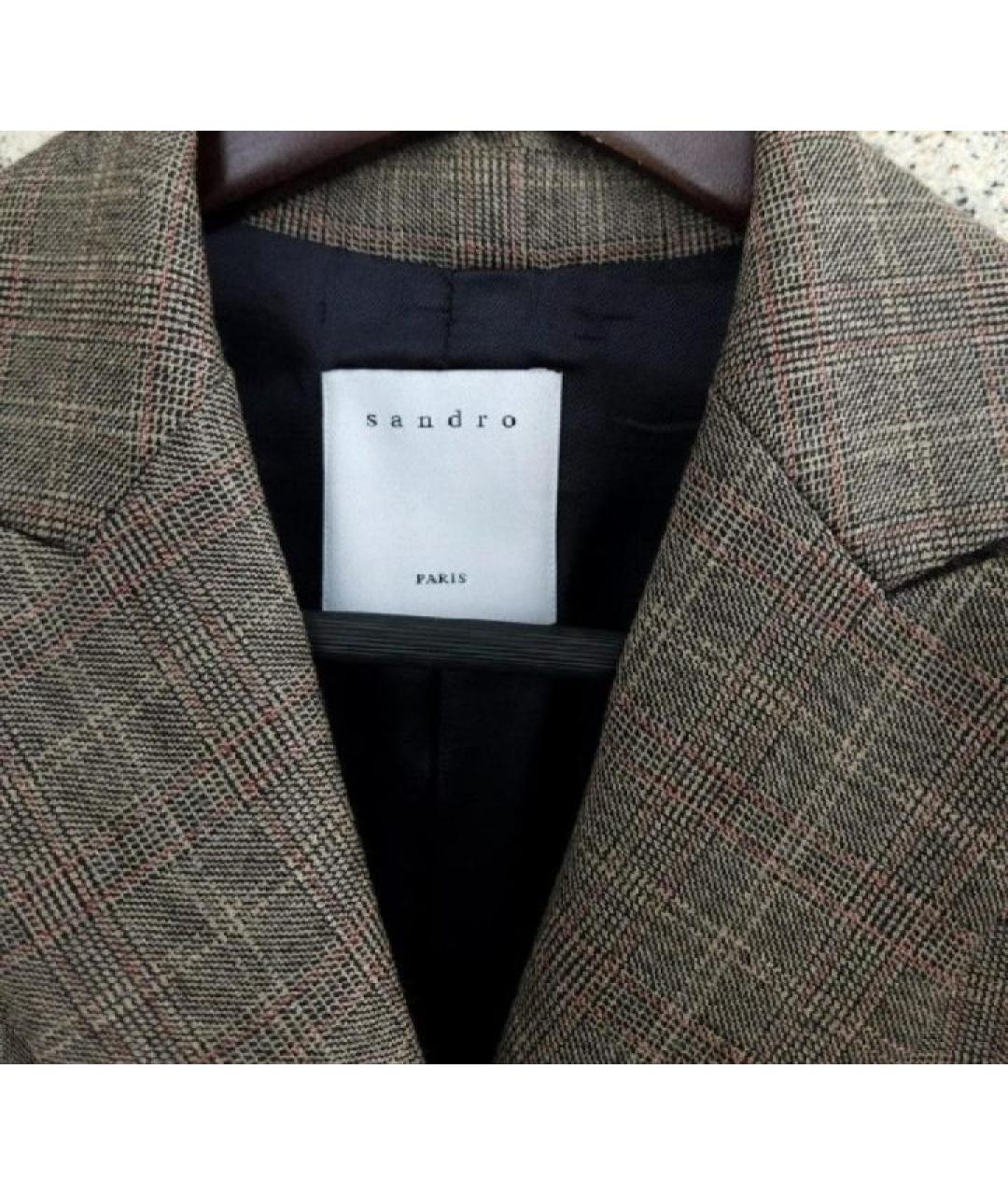 SANDRO Серый шерстяной жакет/пиджак, фото 3