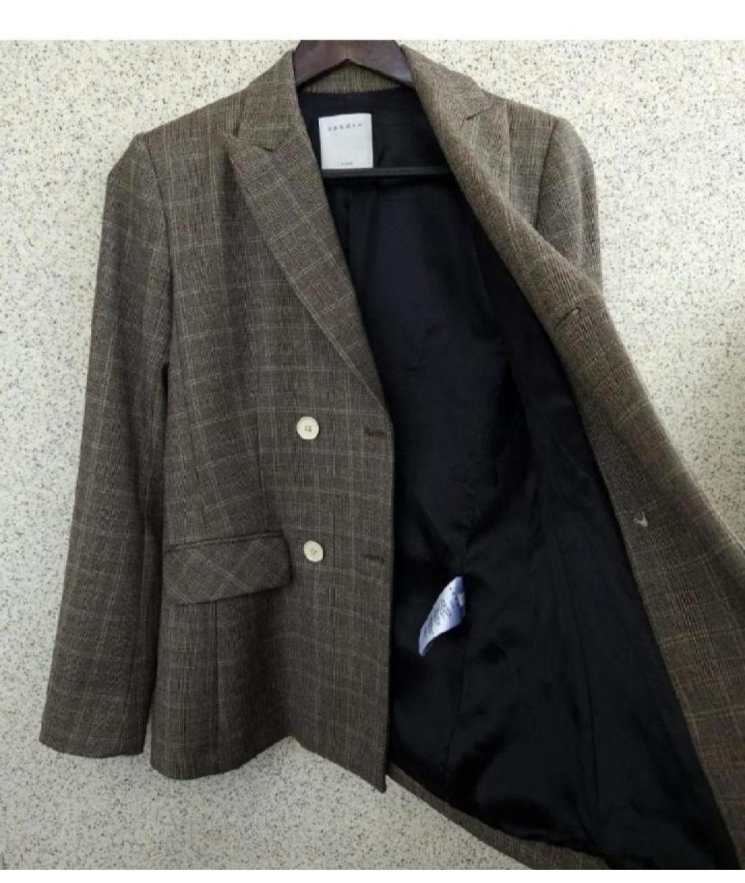 SANDRO Серый шерстяной жакет/пиджак, фото 4