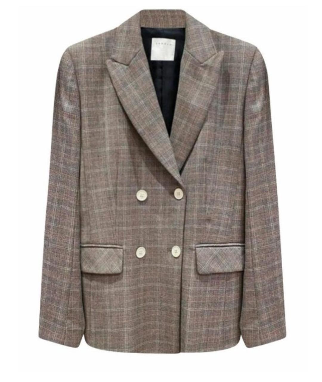 SANDRO Серый шерстяной жакет/пиджак, фото 9