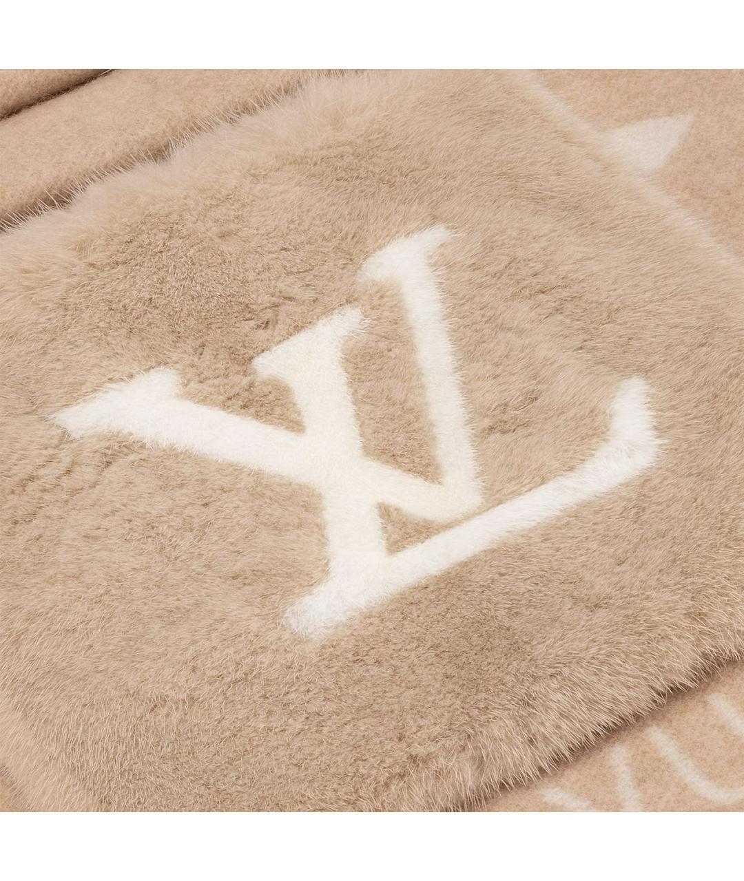 LOUIS VUITTON Бежевый кашемировый шарф, фото 3