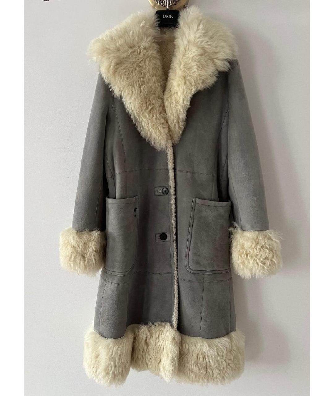 CHRISTIAN DIOR Голубая меховая дубленка, фото 9