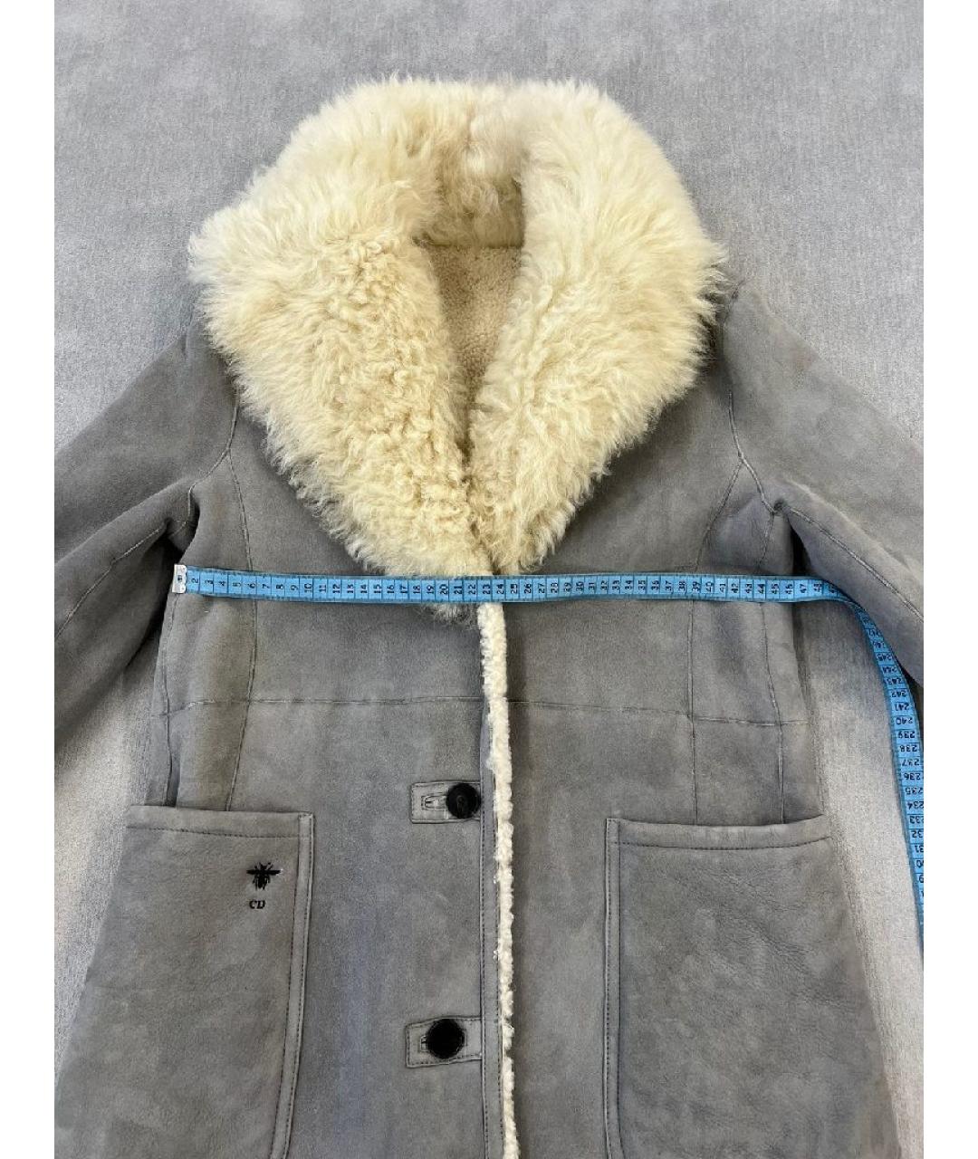 CHRISTIAN DIOR Голубая меховая дубленка, фото 5