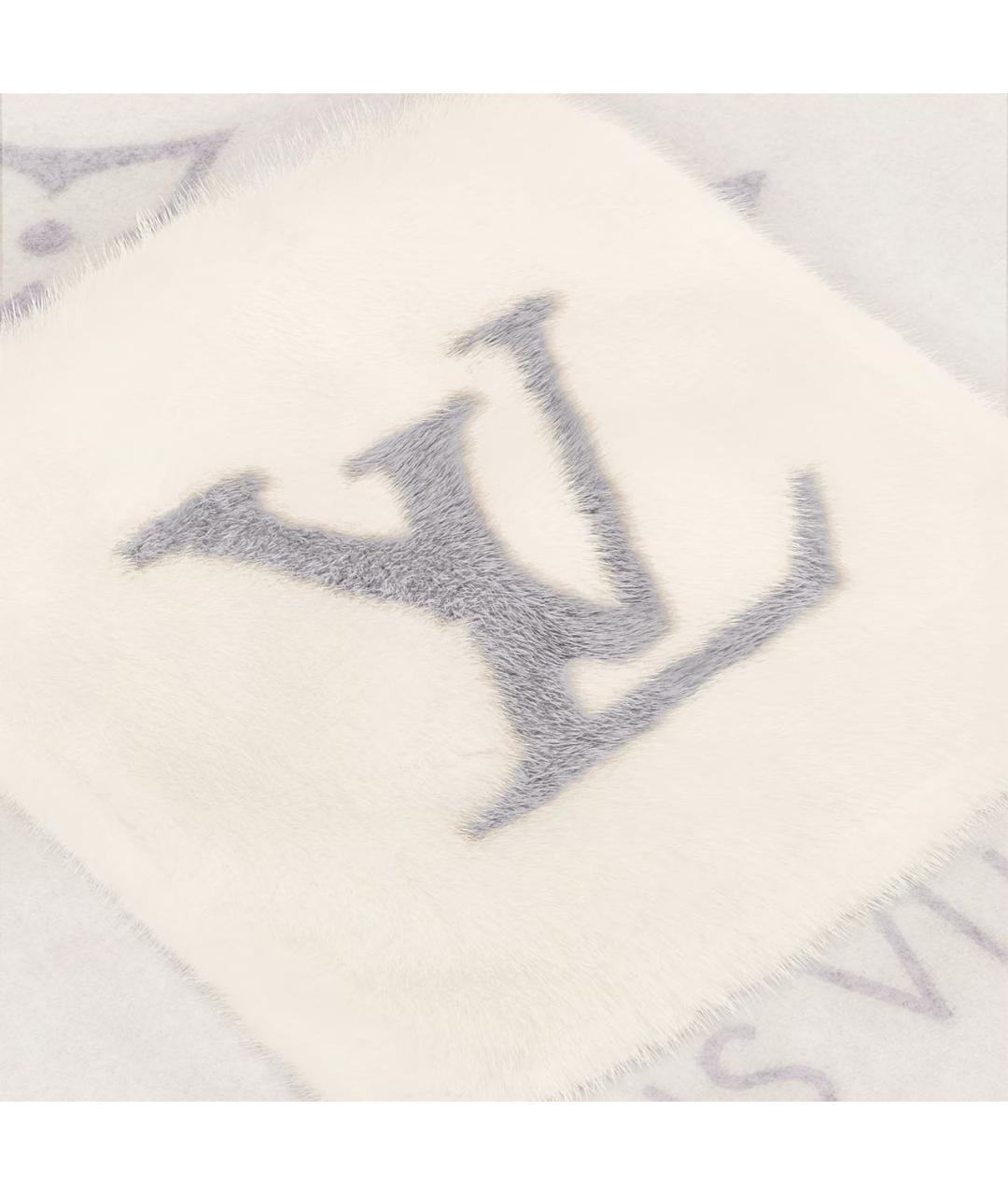 LOUIS VUITTON Серый кашемировый шарф, фото 3