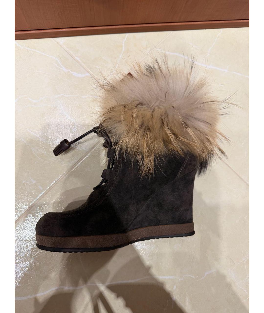 MONCLER Антрацитовые замшевые ботильоны, фото 5