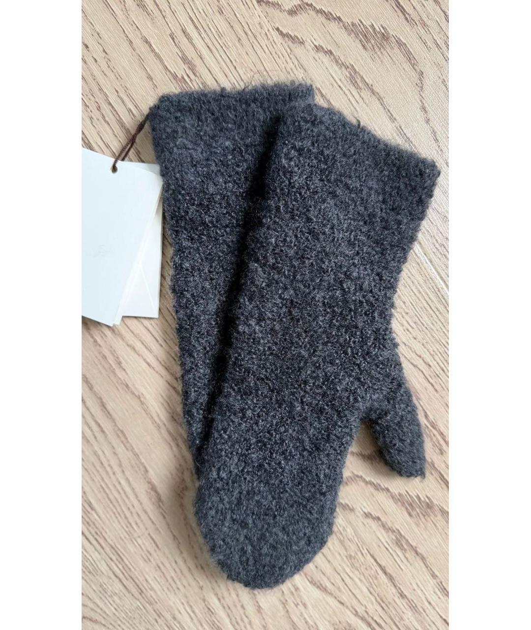 THE ROW Антрацитовые кашемировые варежки, фото 6