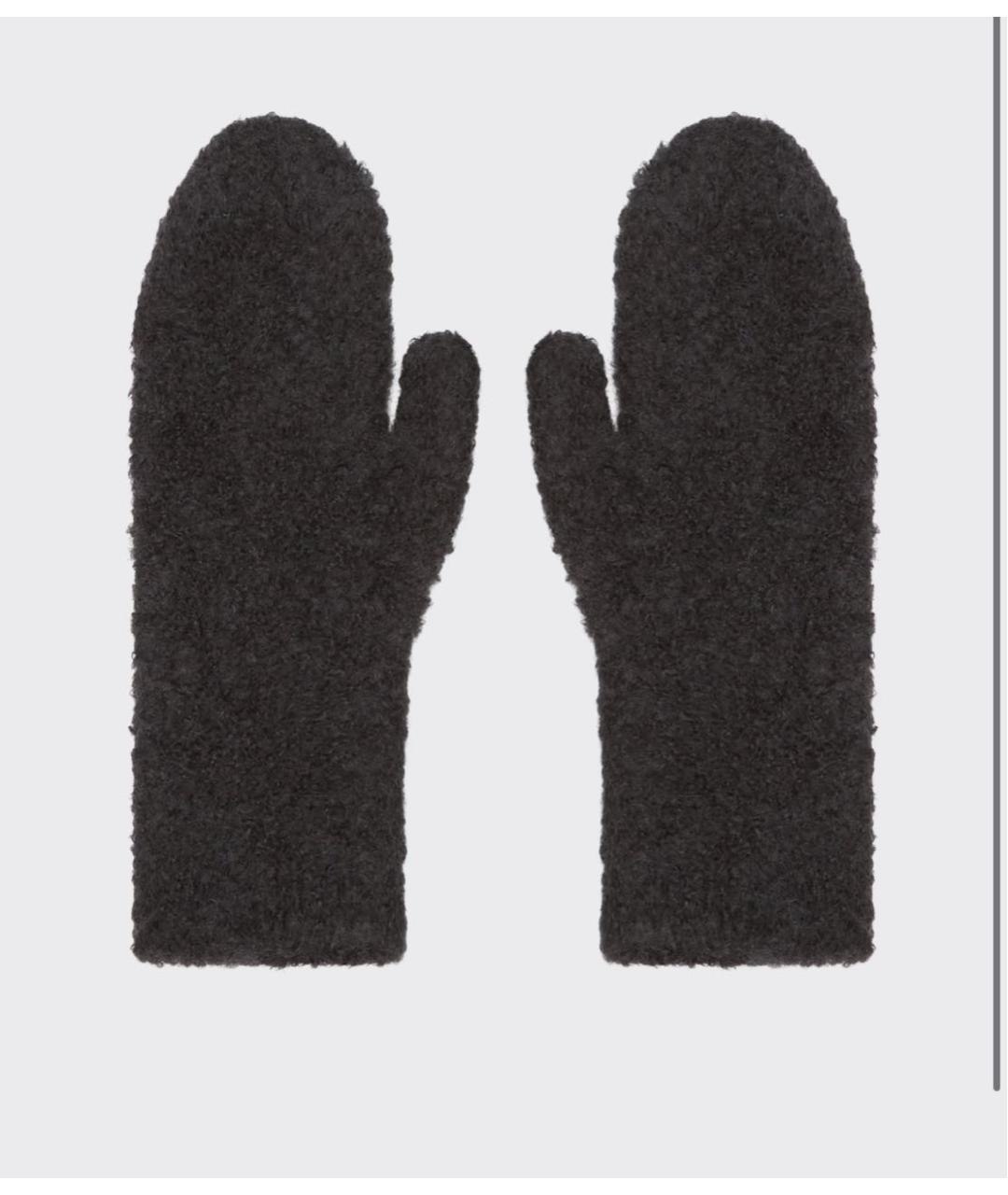 THE ROW Антрацитовые кашемировые варежки, фото 3