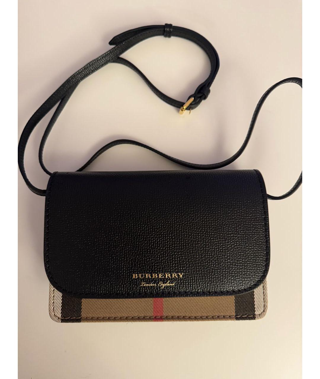 BURBERRY Черная кожаная сумка через плечо, фото 6