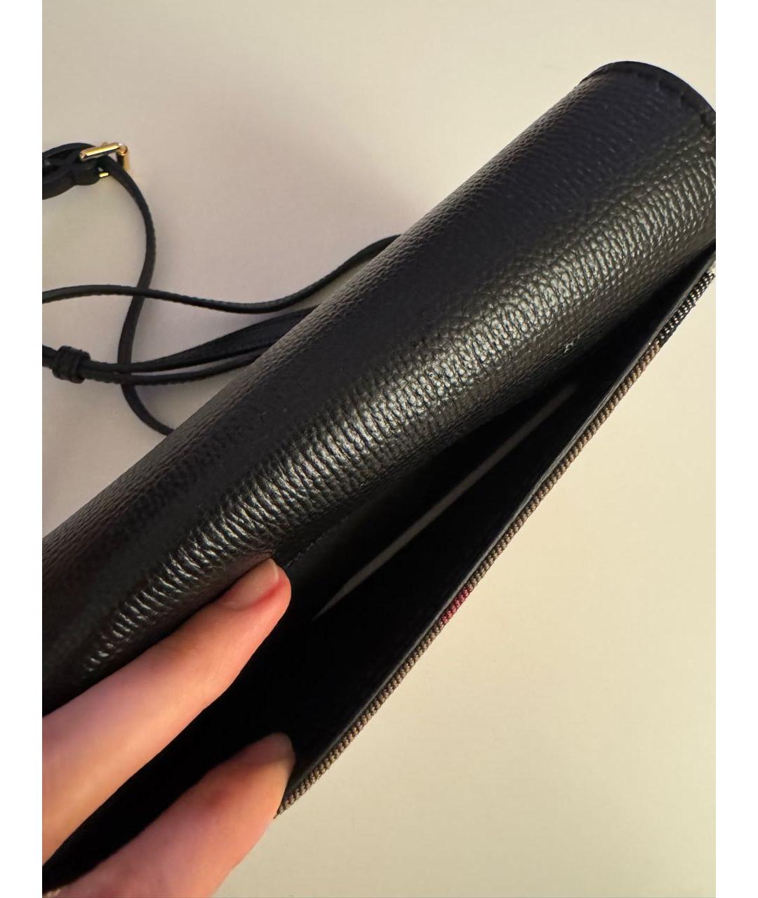 BURBERRY Черная кожаная сумка через плечо, фото 4