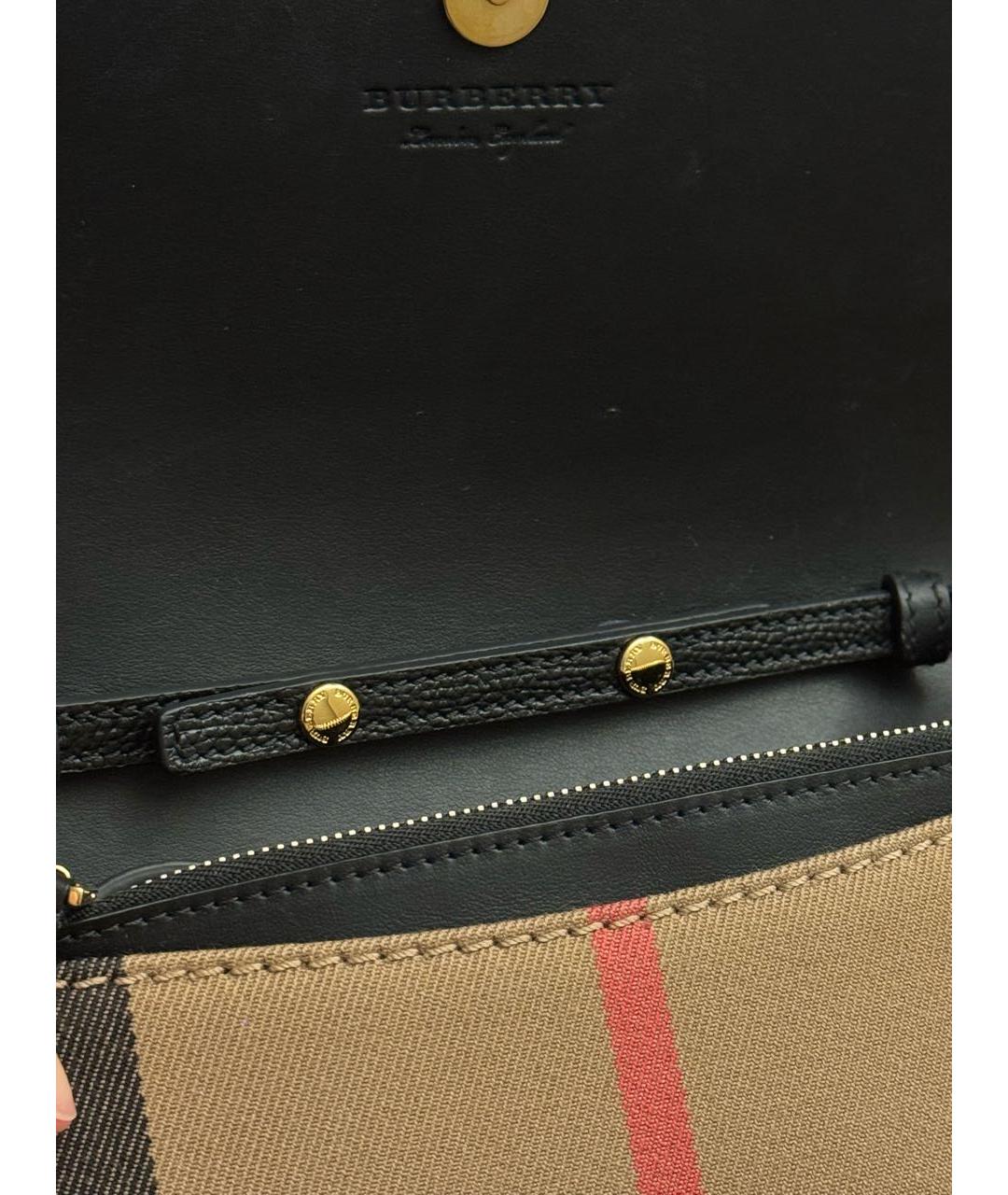 BURBERRY Черная кожаная сумка через плечо, фото 7