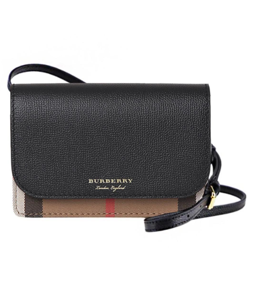 BURBERRY Черная кожаная сумка через плечо, фото 1