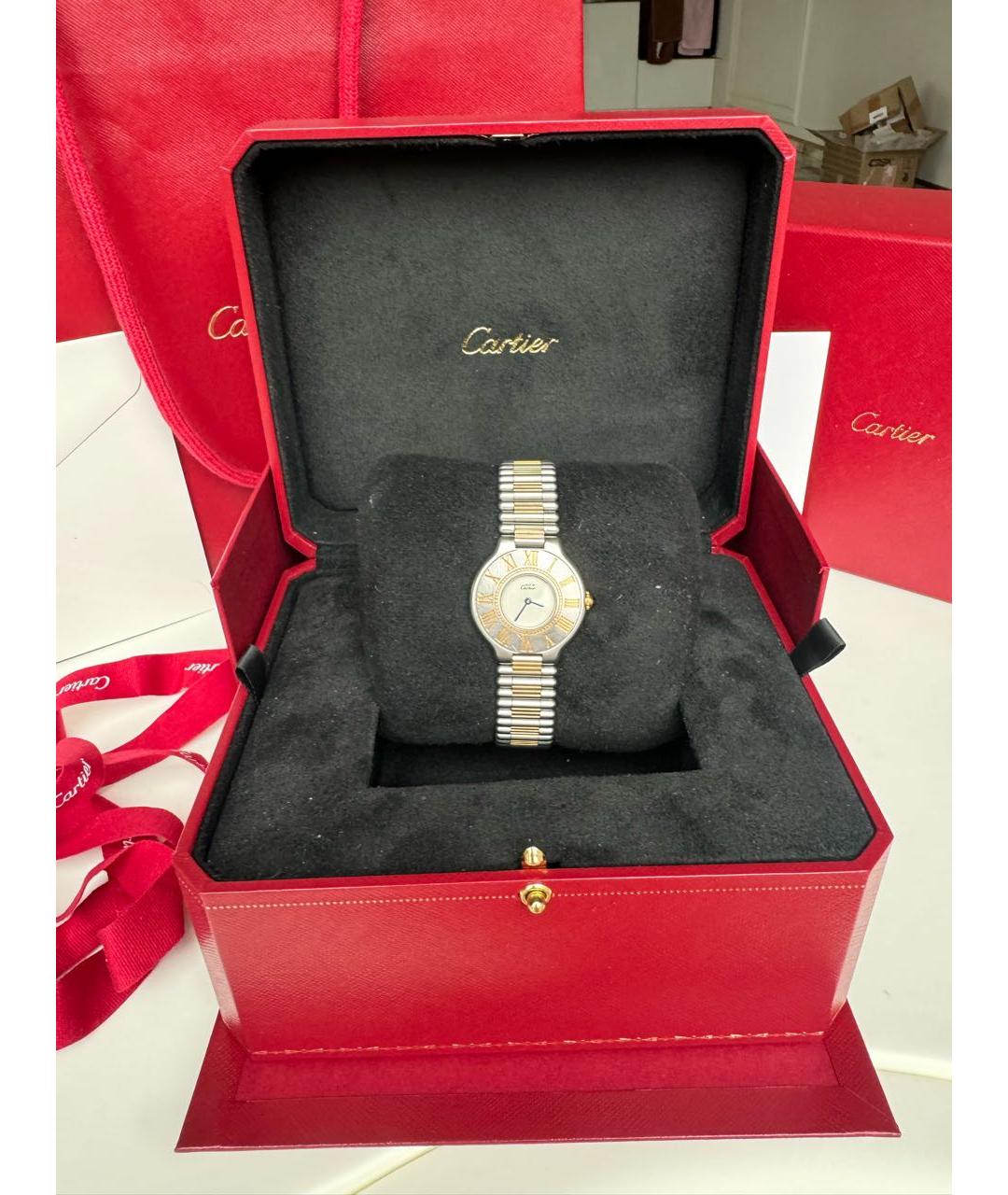 CARTIER Золотые металлические часы, фото 8