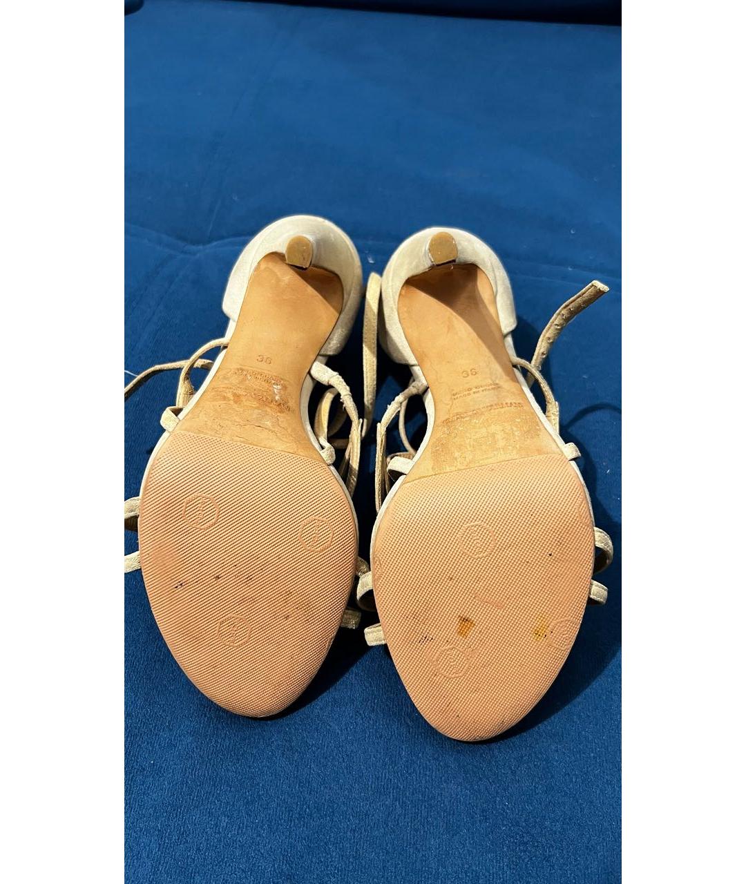 EMPORIO ARMANI Бежевые замшевые босоножки, фото 5