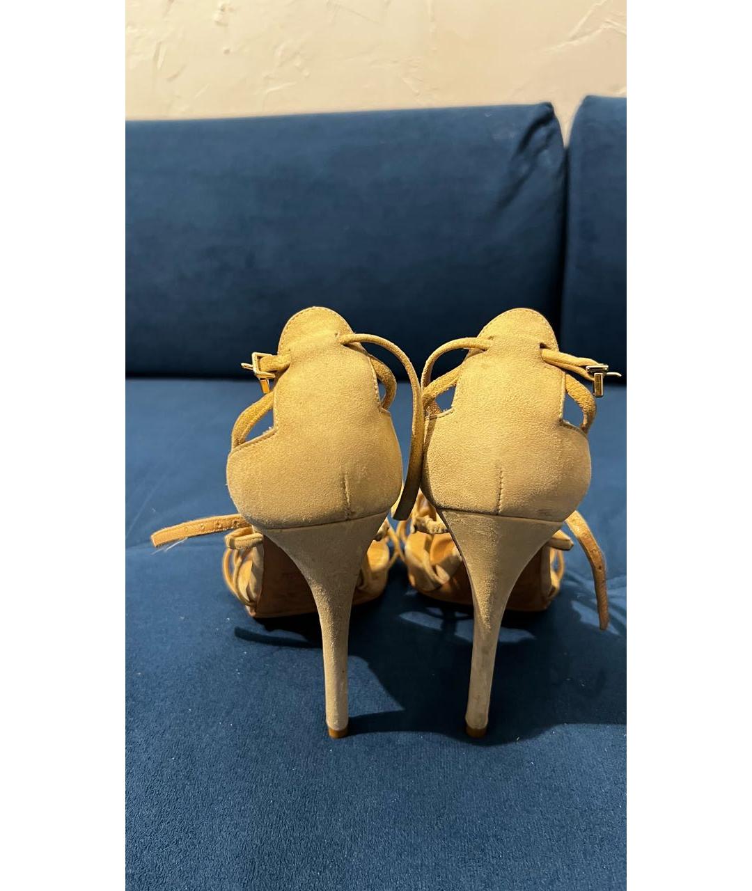 EMPORIO ARMANI Бежевые замшевые босоножки, фото 3