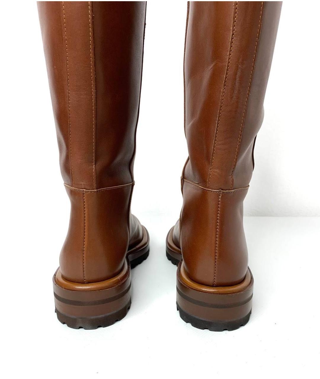 WEEKEND MAX MARA Коричневые кожаные сапоги, фото 4