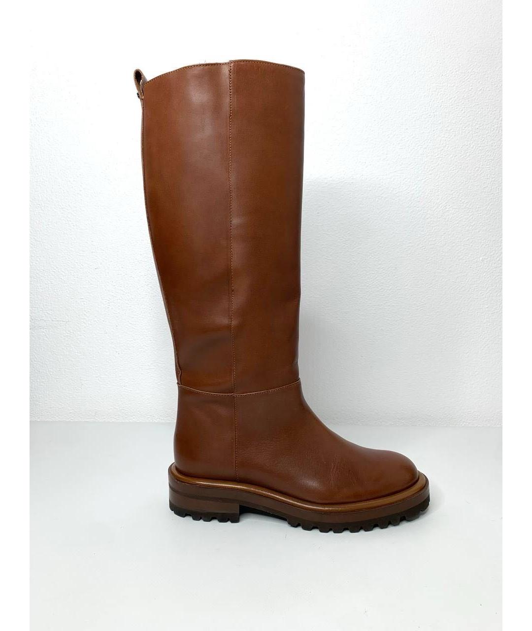 WEEKEND MAX MARA Коричневые кожаные сапоги, фото 6