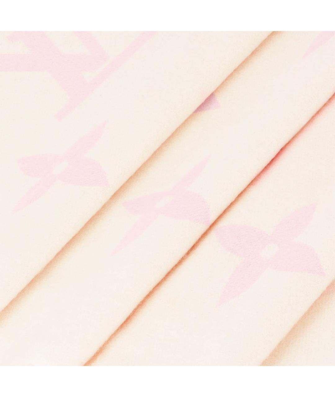 LOUIS VUITTON Розовый кашемировый шарф, фото 3