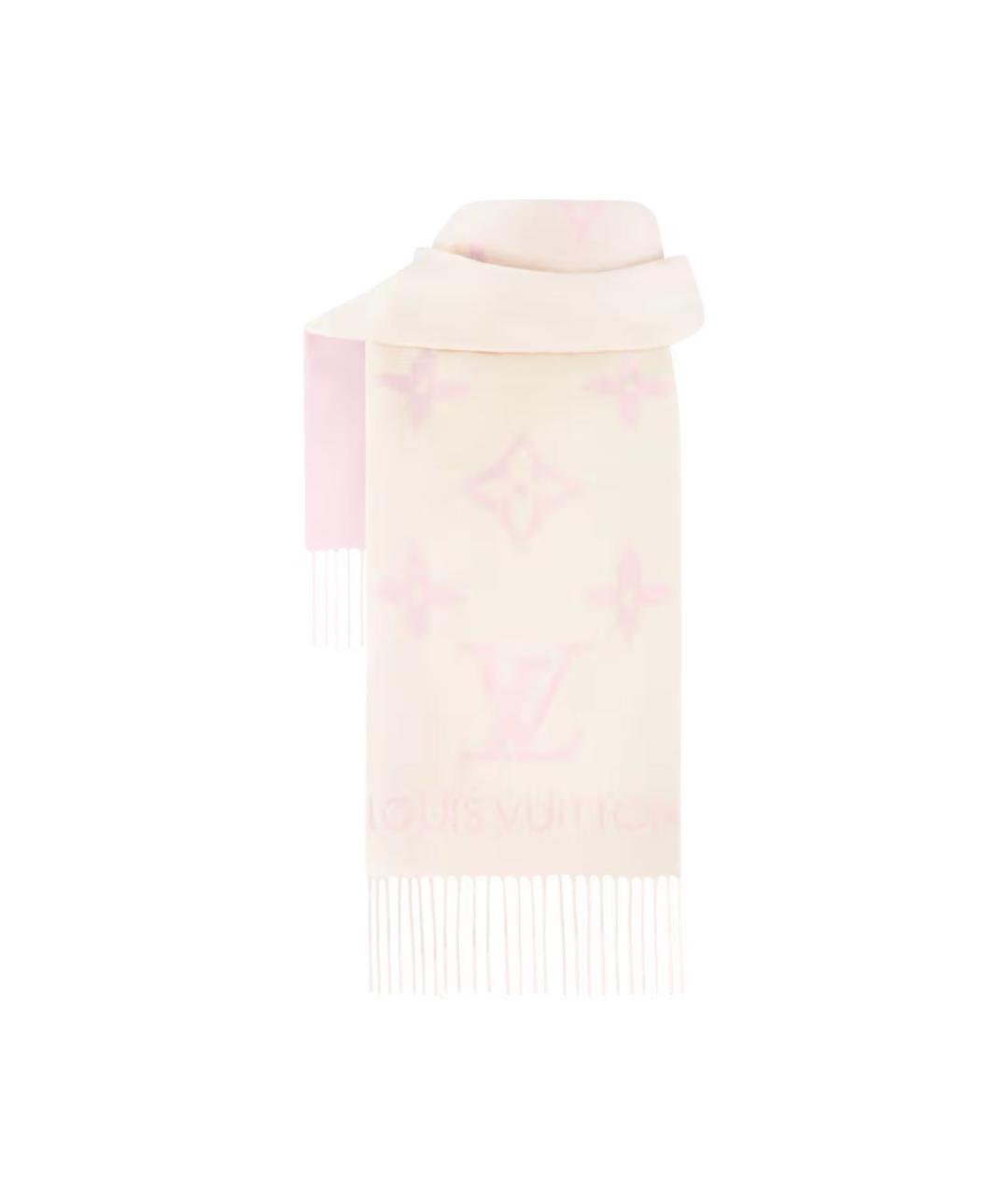 LOUIS VUITTON Розовый кашемировый шарф, фото 2