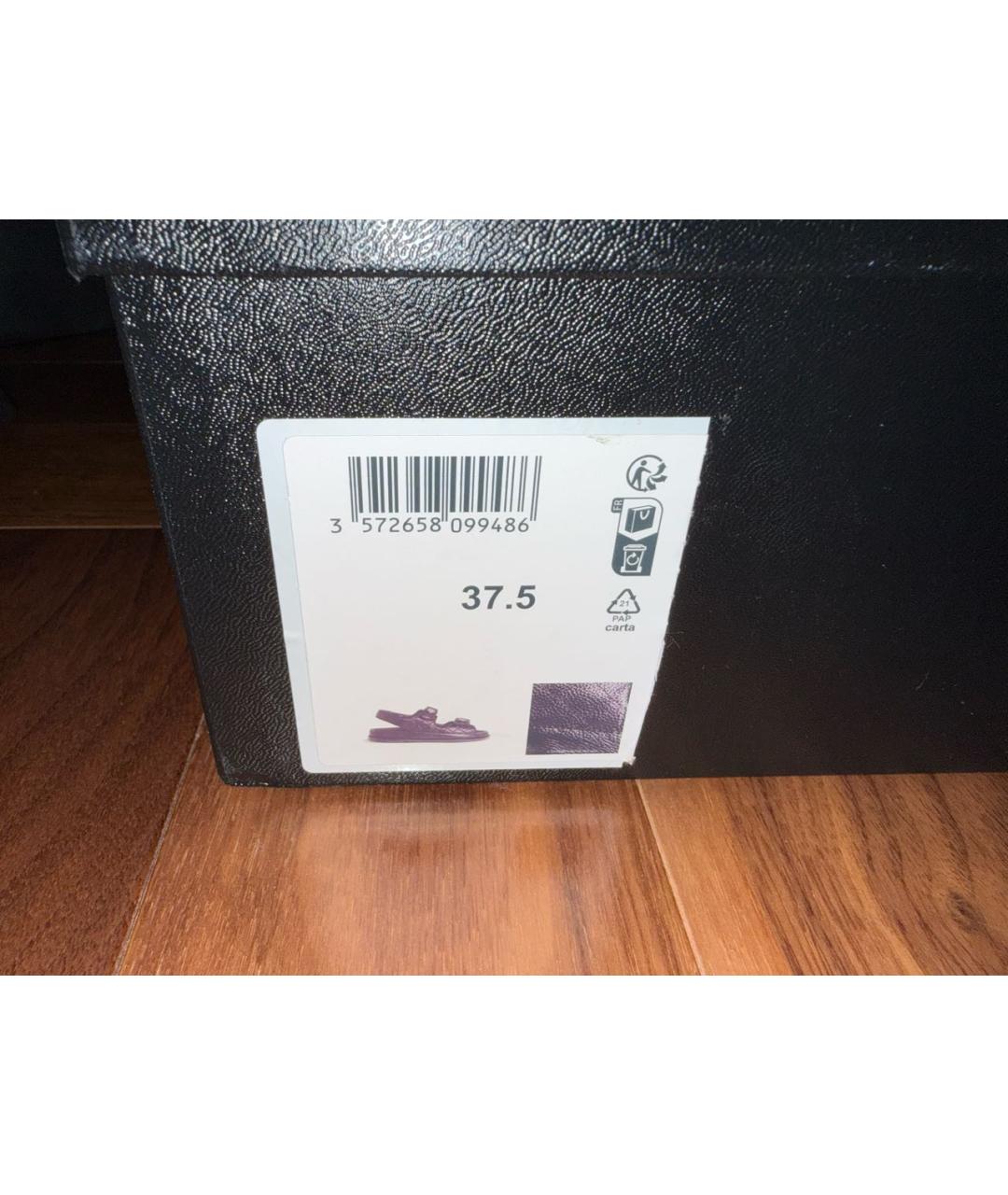 CHANEL Черные кожаные сандалии, фото 6